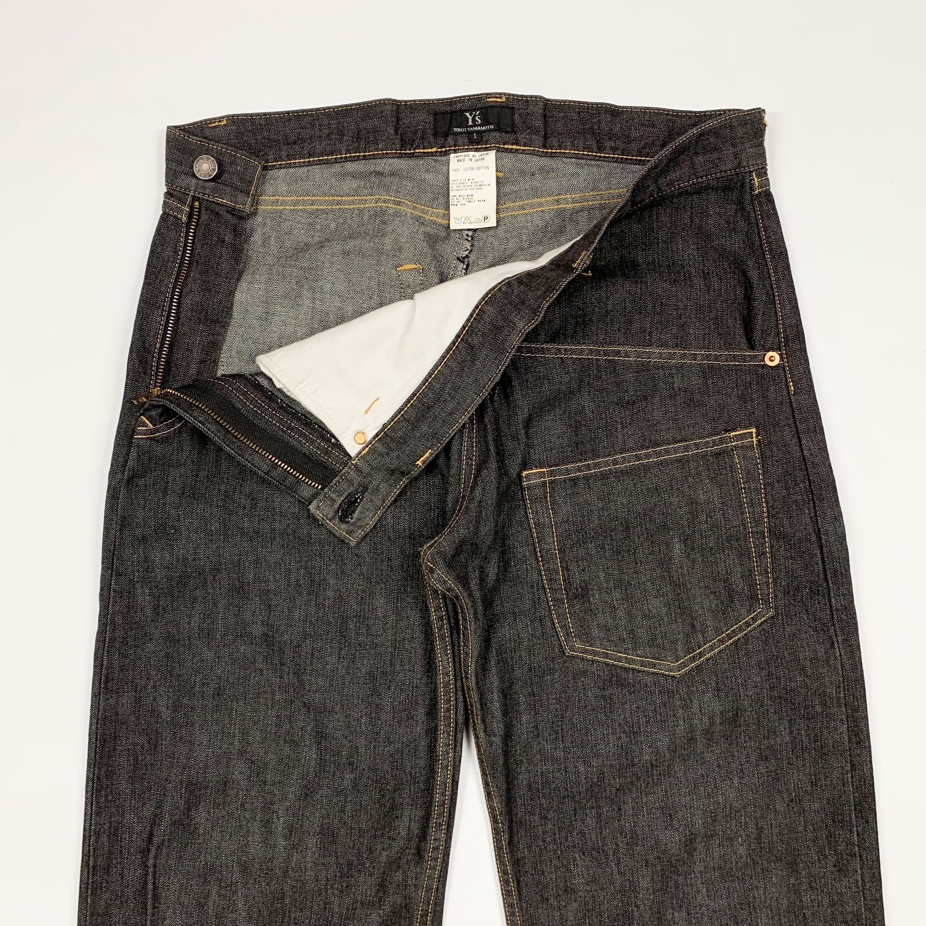 Y's × Y's for Men × Yohji Yamamoto 90s Asymmetrical Denim Jeans (Natural Cotton) Size US 32 / EU 48 - 3 Thumbnail