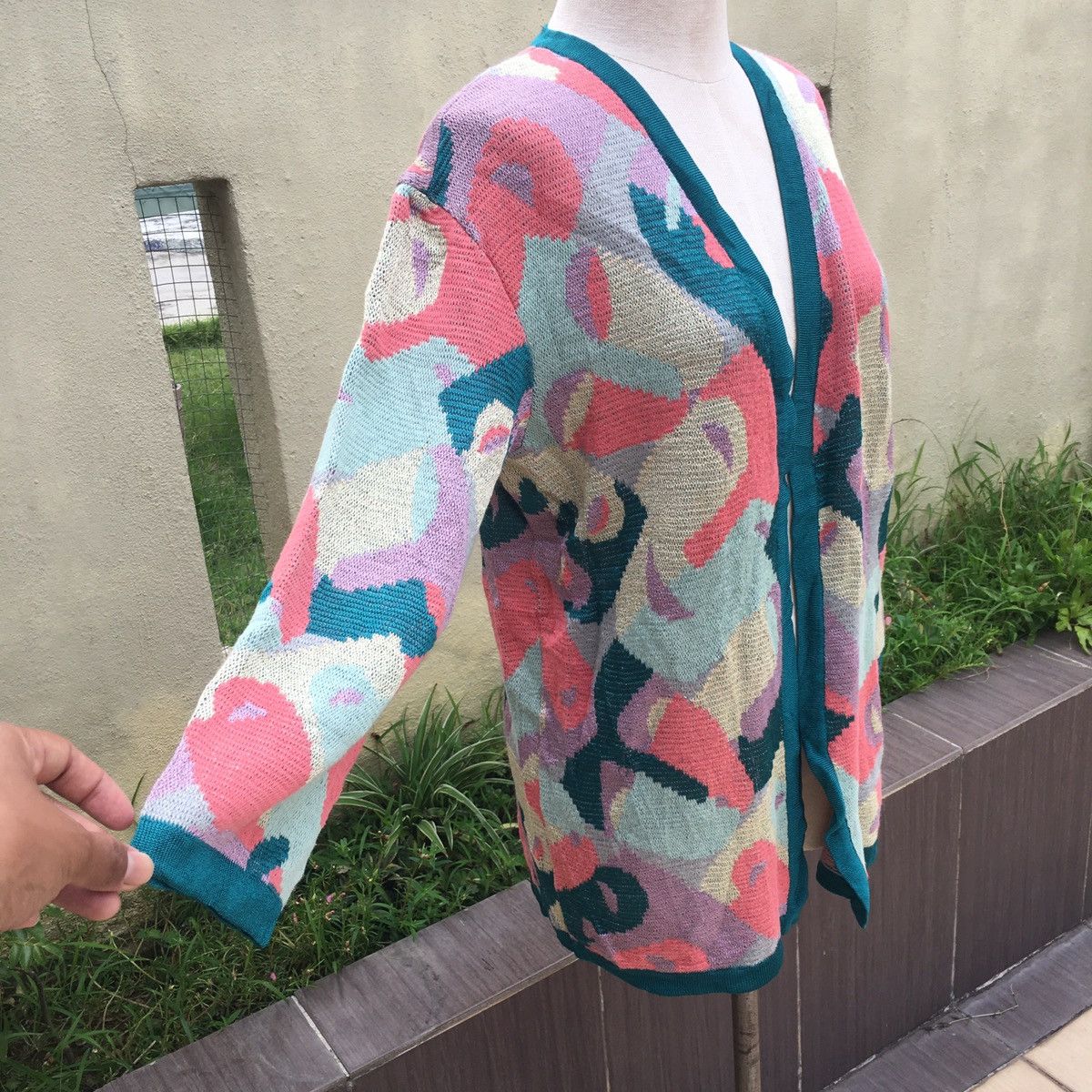 Courreges vintage multi colour cardigan Size M / US 6-8 / IT 42-44 - 2 Thumbnail