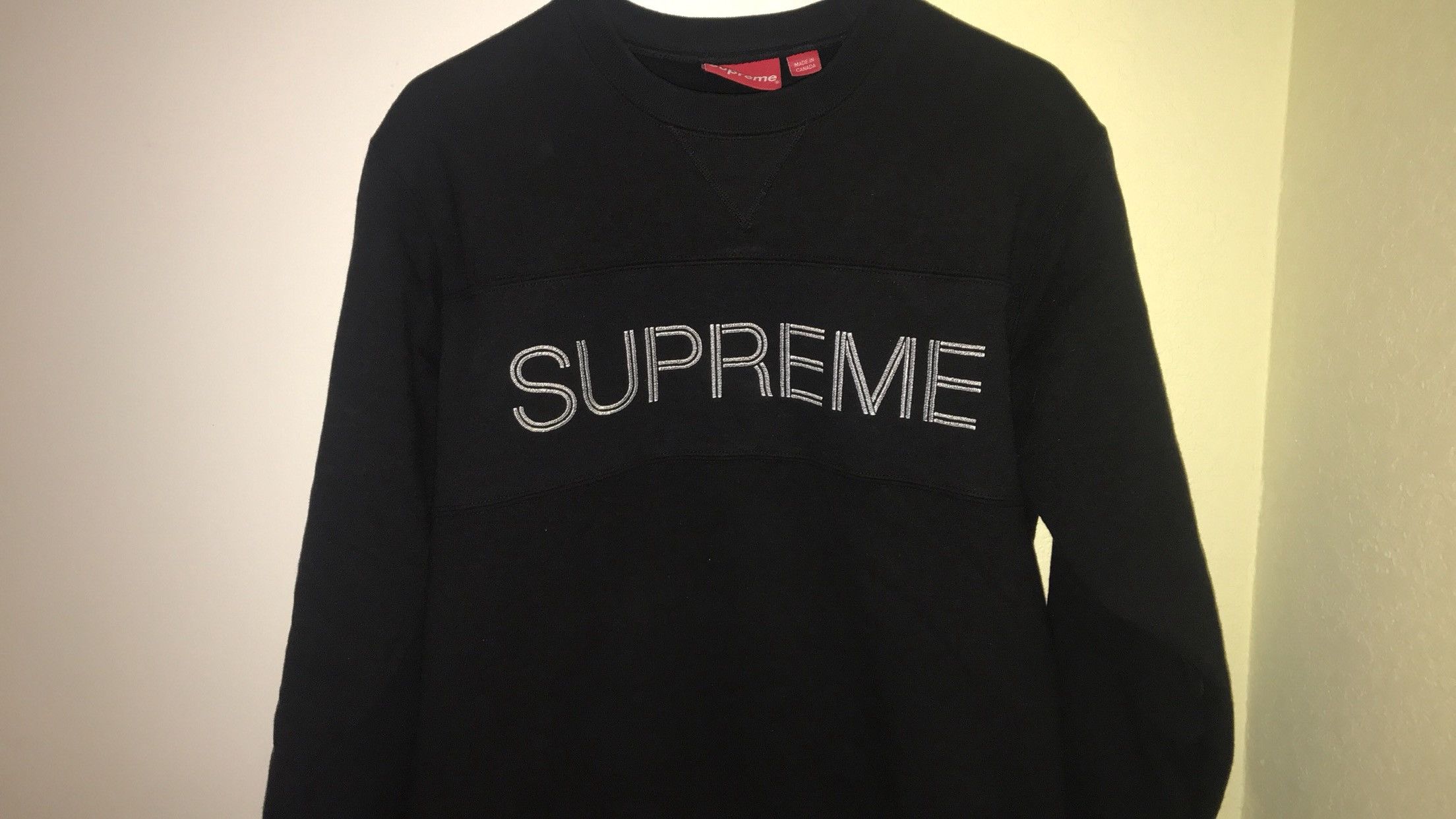 Supreme Zig Zag Stitch store Crew neck