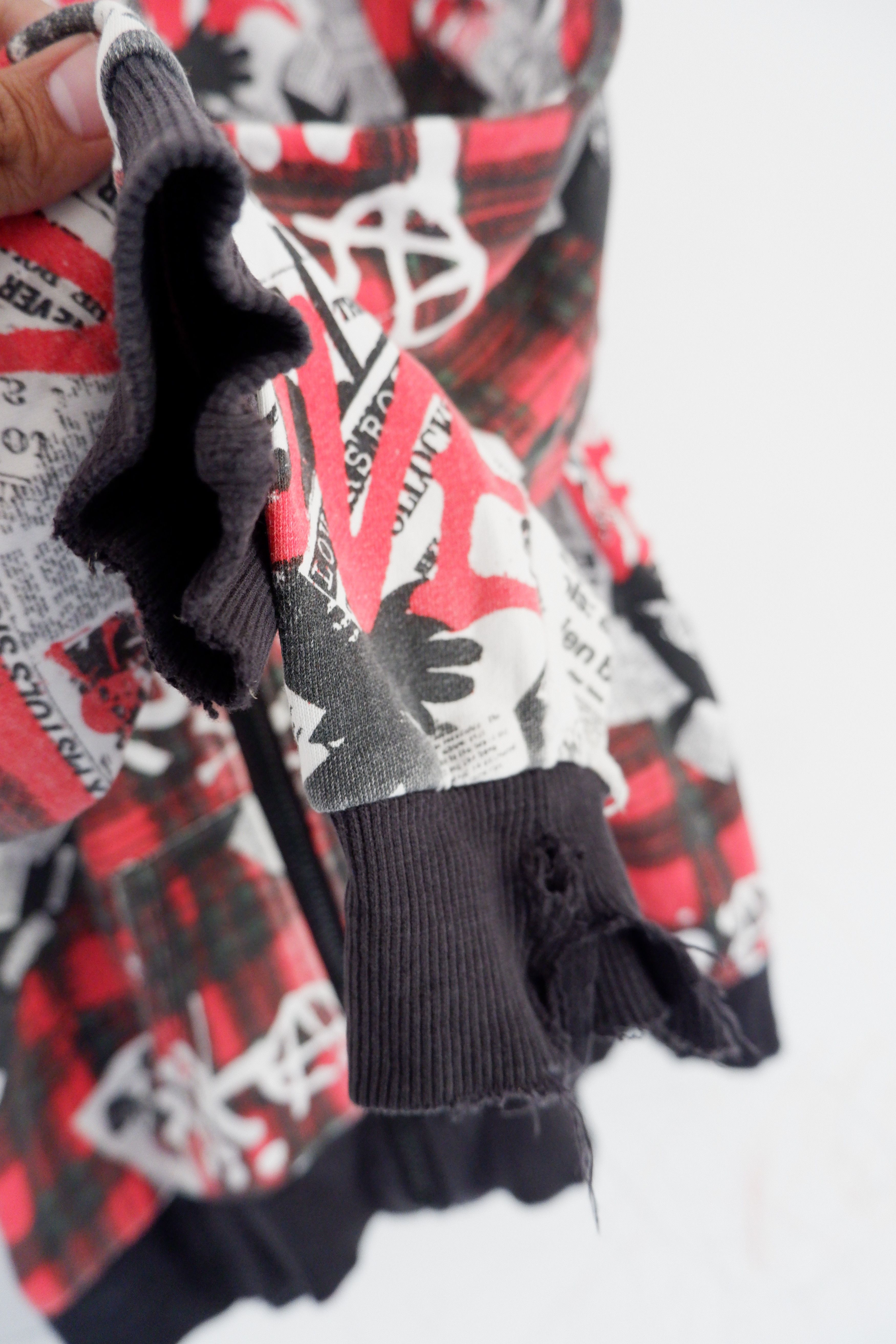 Japanese Brand Super Lovers Punk Anarchy Ripped Hoodie Zipper Size US M / EU 48-50 / 2 - 5 Thumbnail