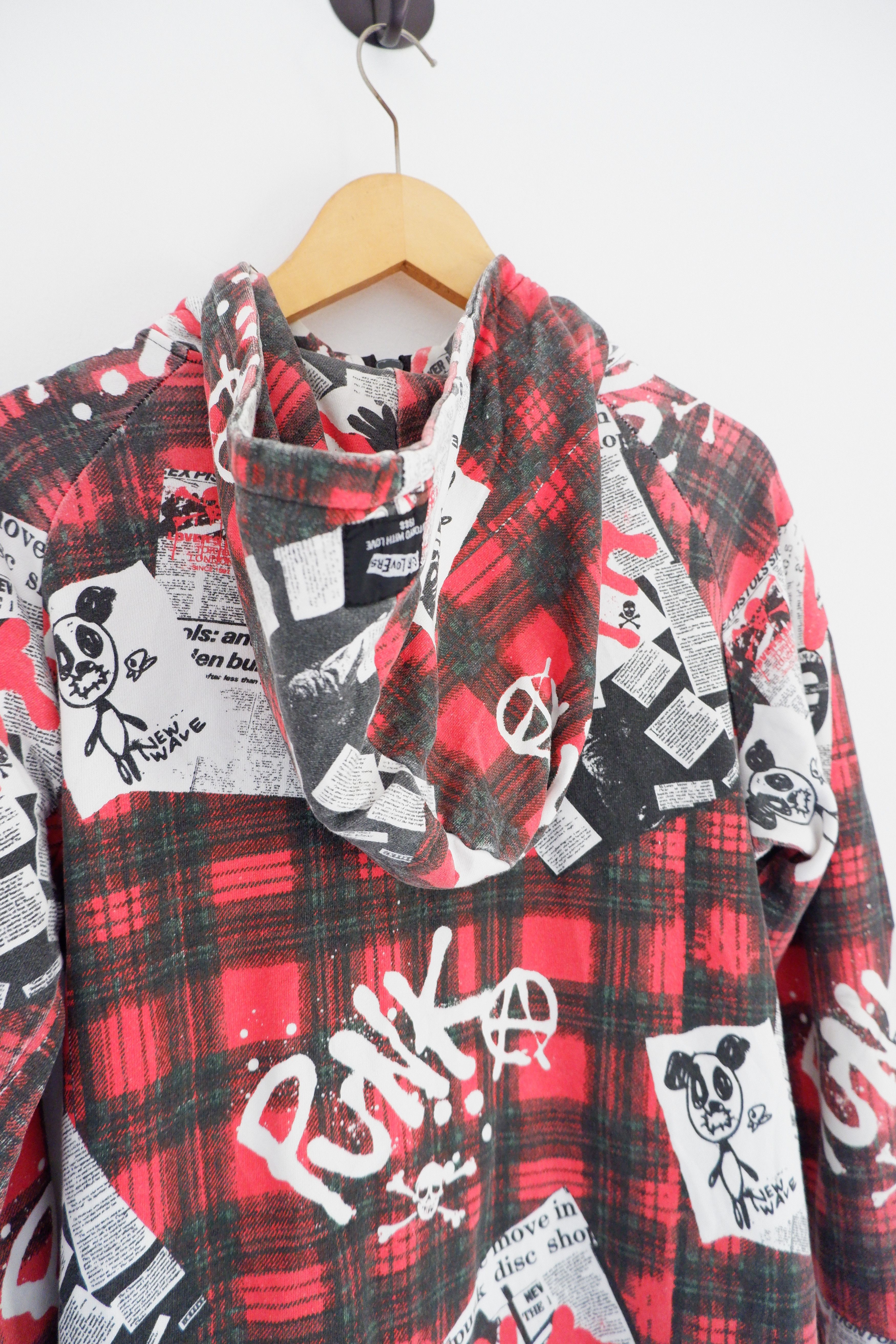 Japanese Brand Super Lovers Punk Anarchy Ripped Hoodie Zipper Size US M / EU 48-50 / 2 - 8 Thumbnail
