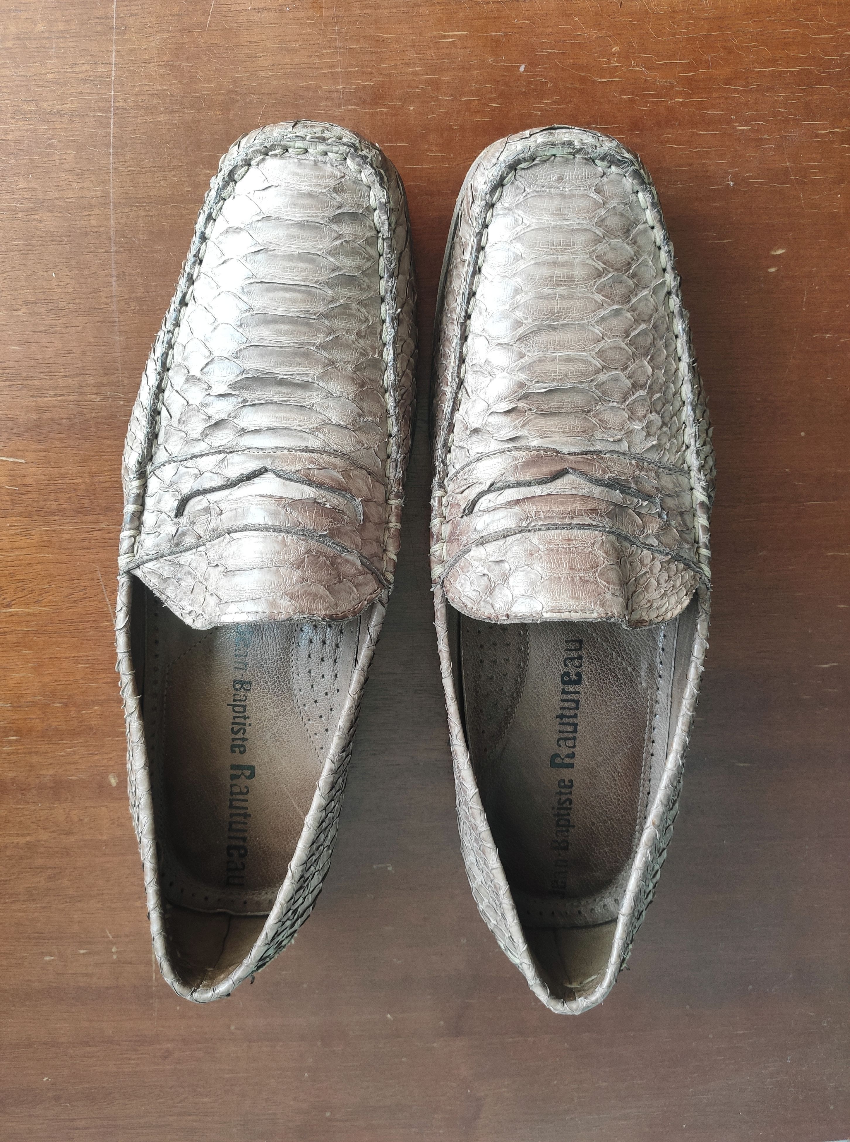 image of Jean Baptiste Rautureau Python Loafers.like Gucci Or Berluti in Beige, Men's (Size 9)