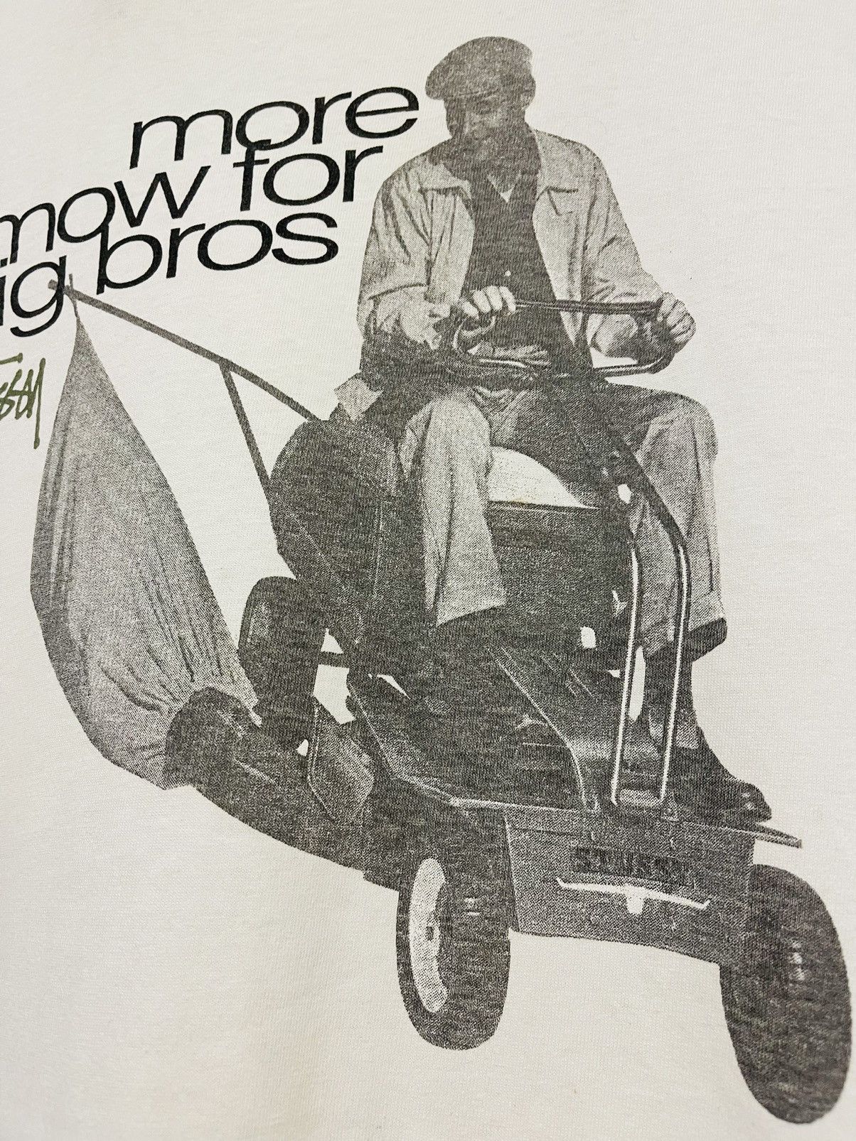 Vintage 90’s Stussy Photoprinted “more mow for big bros st1
