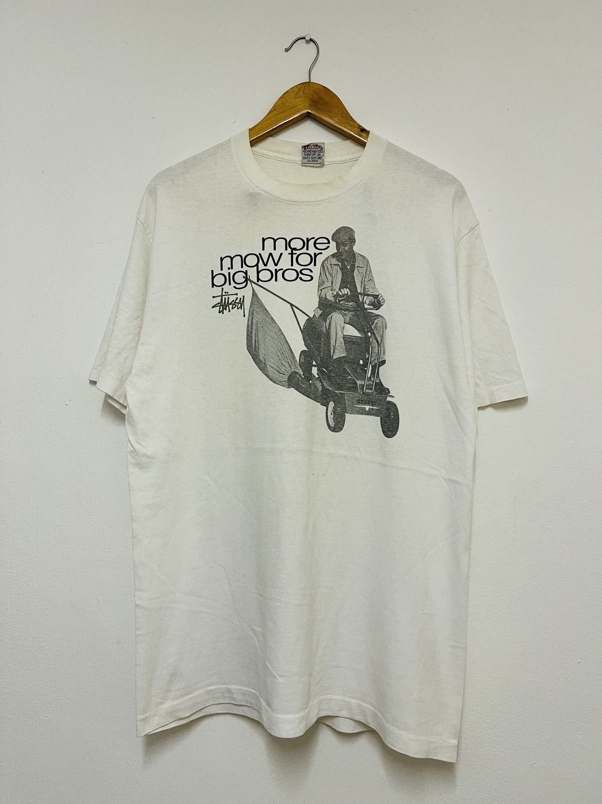 Vintage 90’s Stussy Photoprinted “more mow for big bros st1
