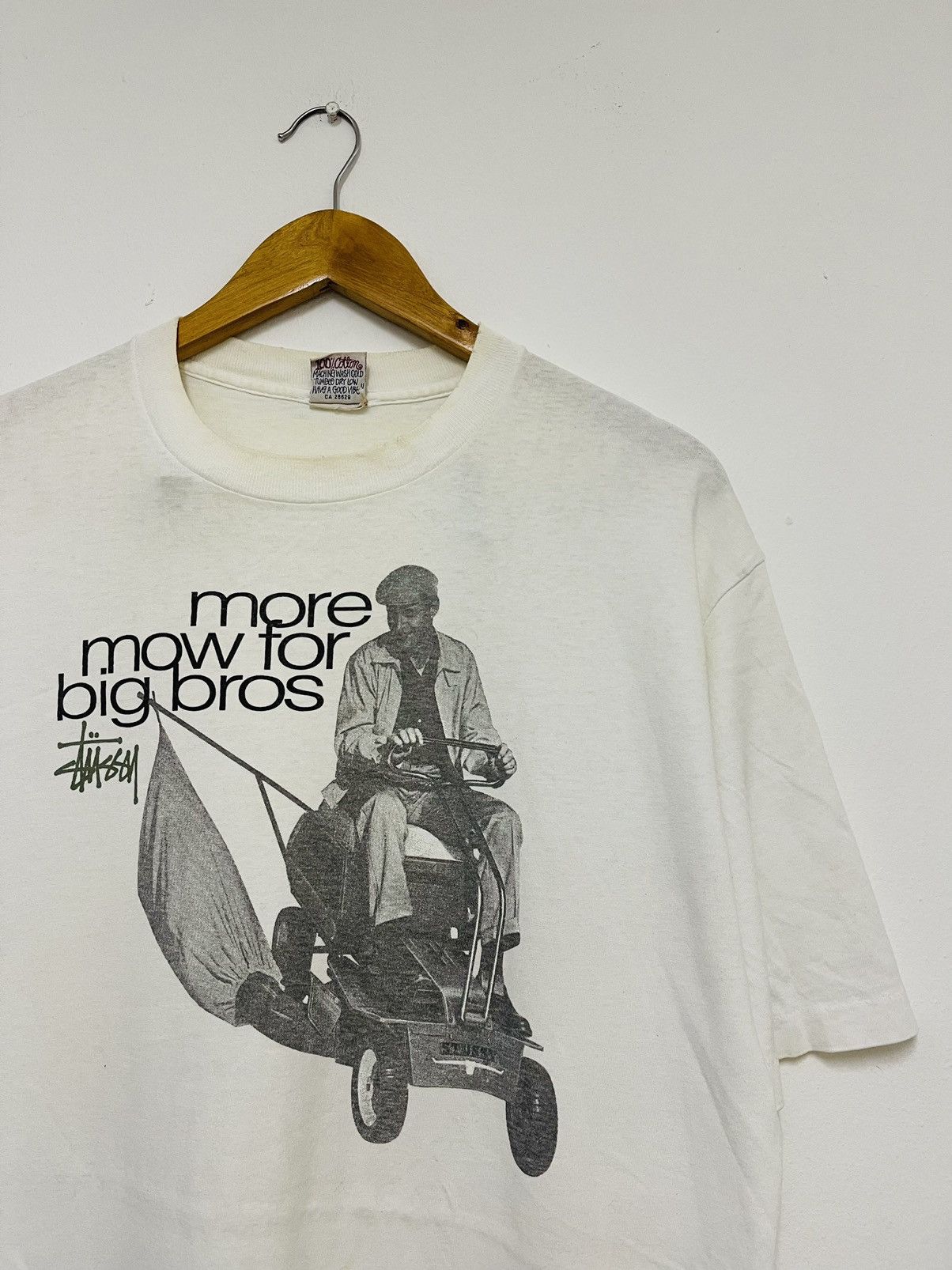 Vintage 90’s Stussy Photoprinted “more mow for big bros st1