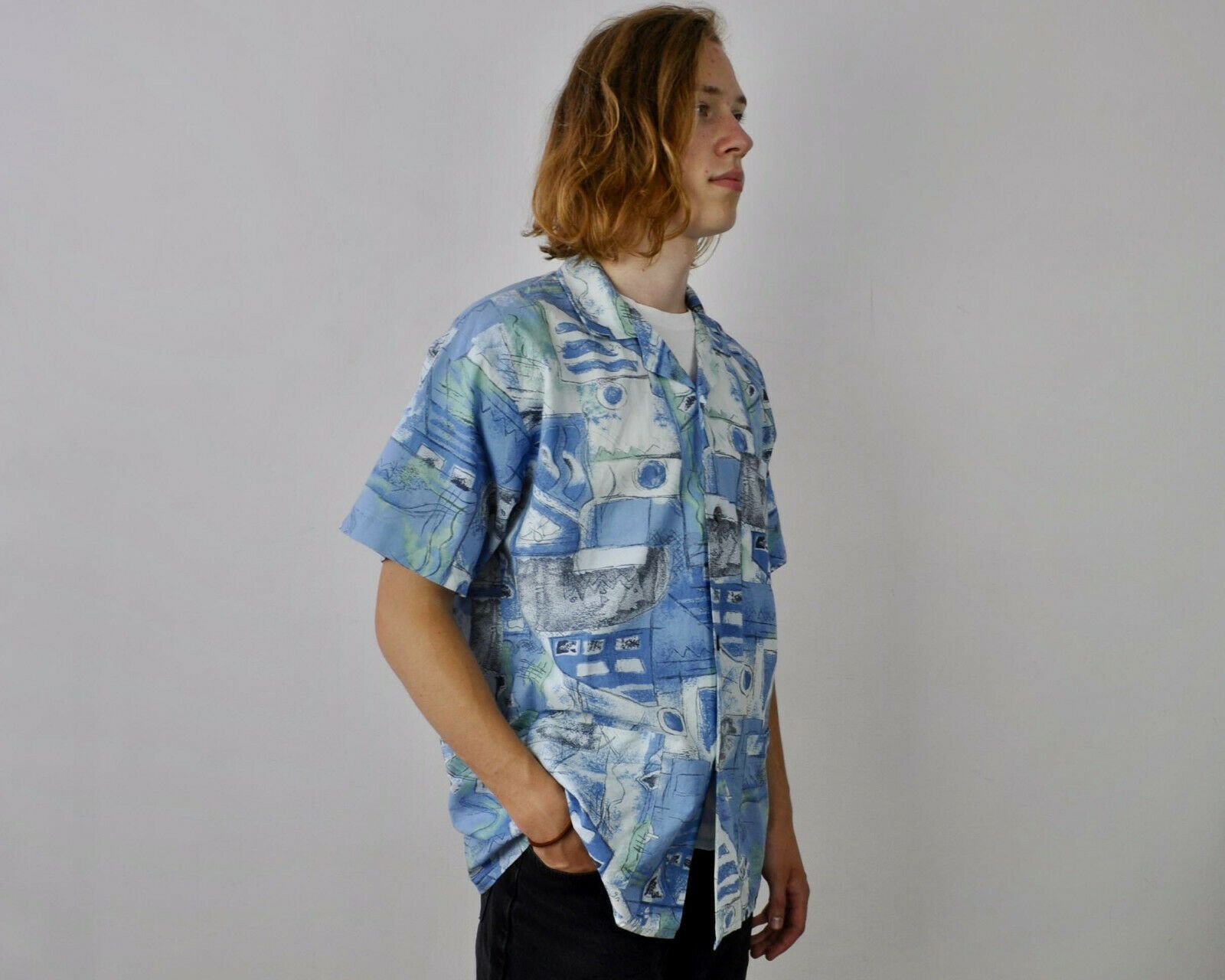 Vintage Button Up Short Sleeved Hawaiian Shirt Summer Festival Top Size US M / EU 48-50 / 2 - 5 Thumbnail