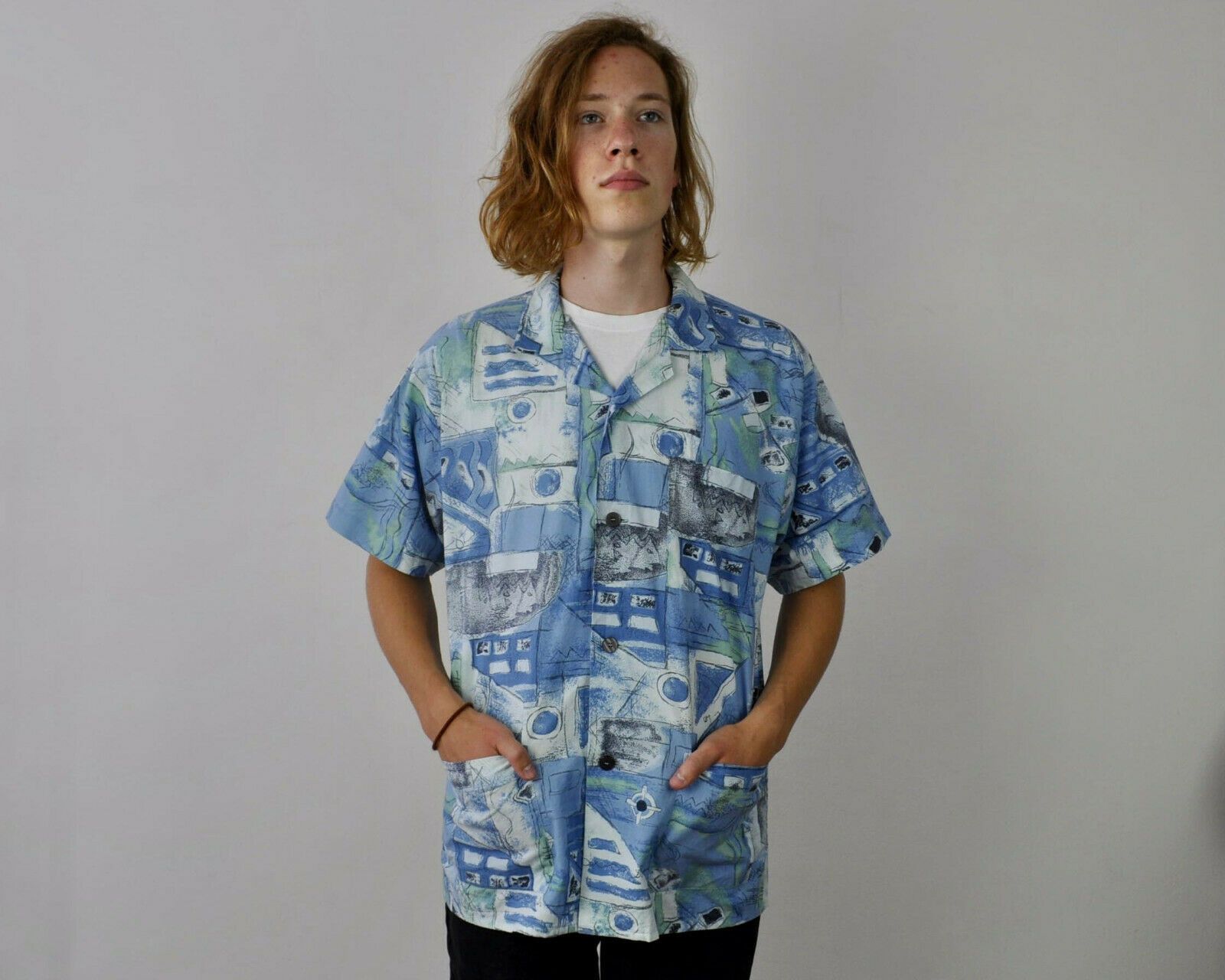 Vintage Button Up Short Sleeved Hawaiian Shirt Summer Festival Top Size US M / EU 48-50 / 2 - 1 Thumbnail
