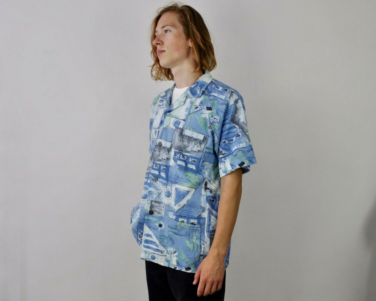 Vintage Button Up Short Sleeved Hawaiian Shirt Summer Festival Top Size US M / EU 48-50 / 2 - 2 Thumbnail