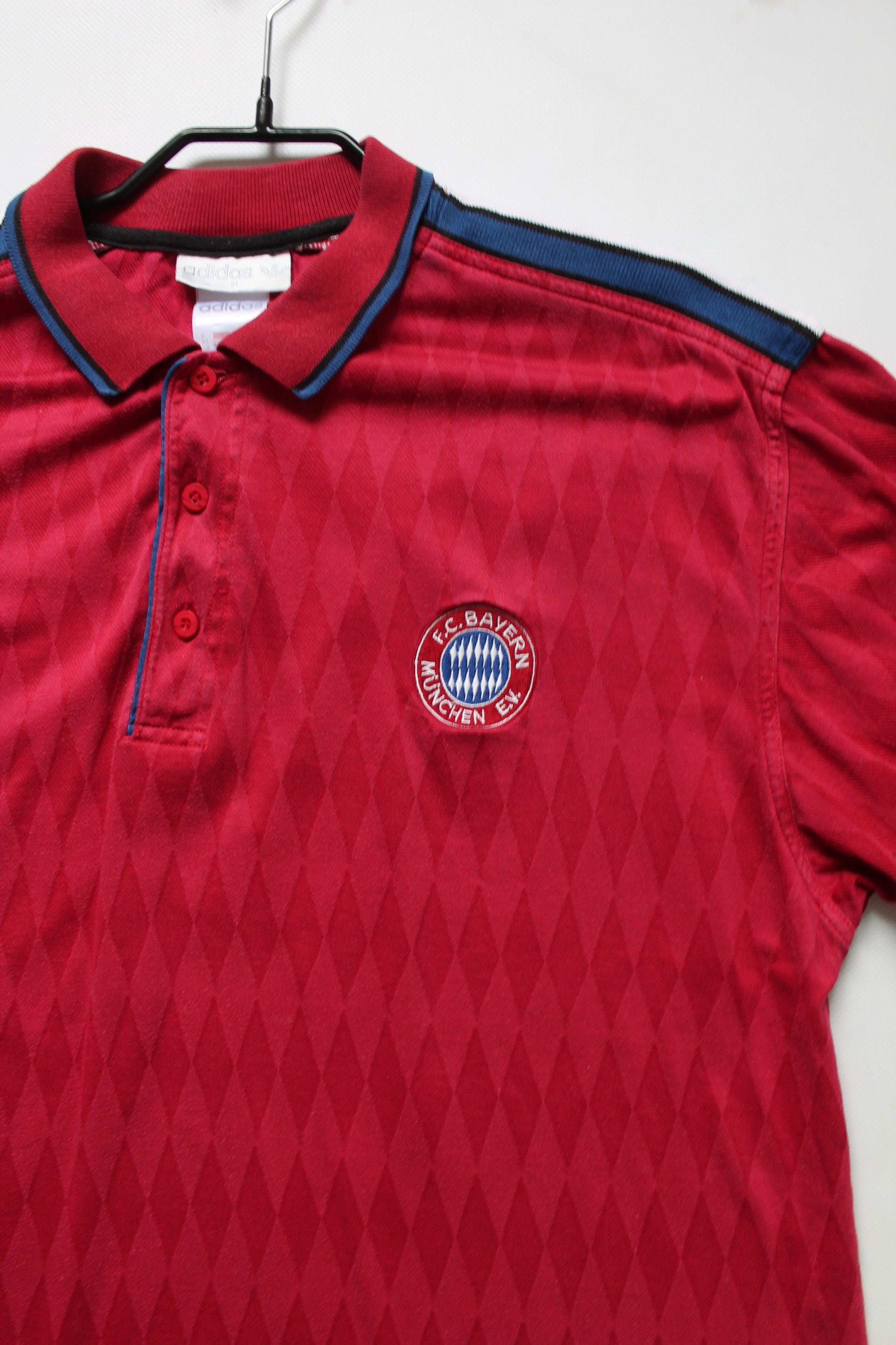 Adidas 90's Adidas Bayern Munich Munchen Polo Shirt Jersey Red Size US M / EU 48-50 / 2 - 7 Thumbnail