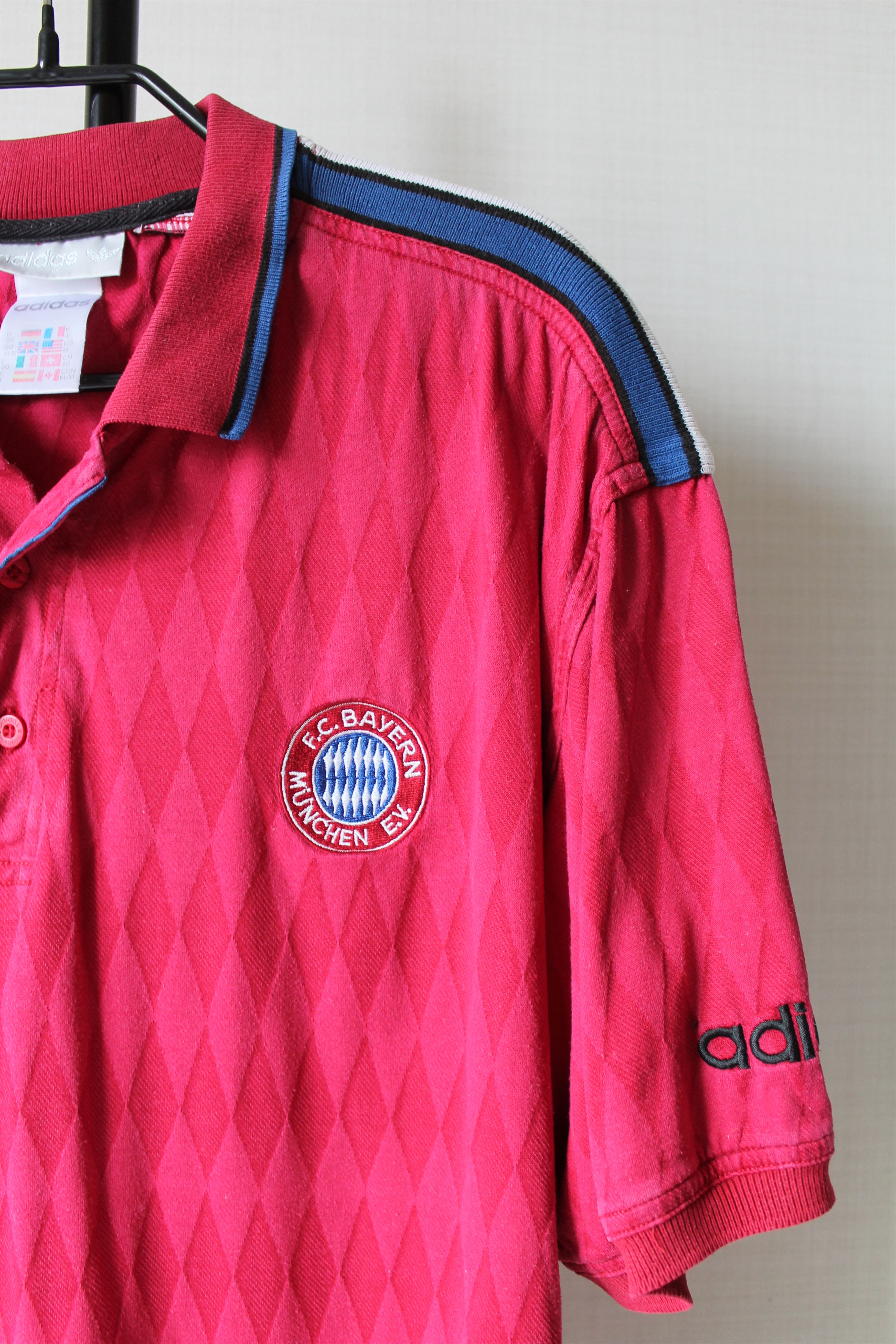 Adidas 90's Adidas Bayern Munich Munchen Polo Shirt Jersey Red Size US M / EU 48-50 / 2 - 2 Thumbnail