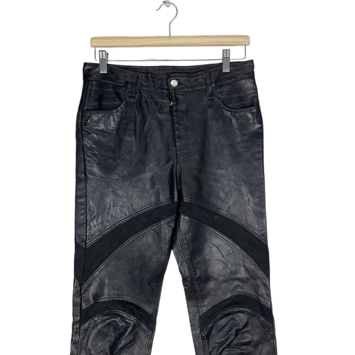 Designer × Genuine Leather ❄️LAMB SKIN LEATHER BIKERS PANTS Size US 30 / EU 46 - 2 Thumbnail