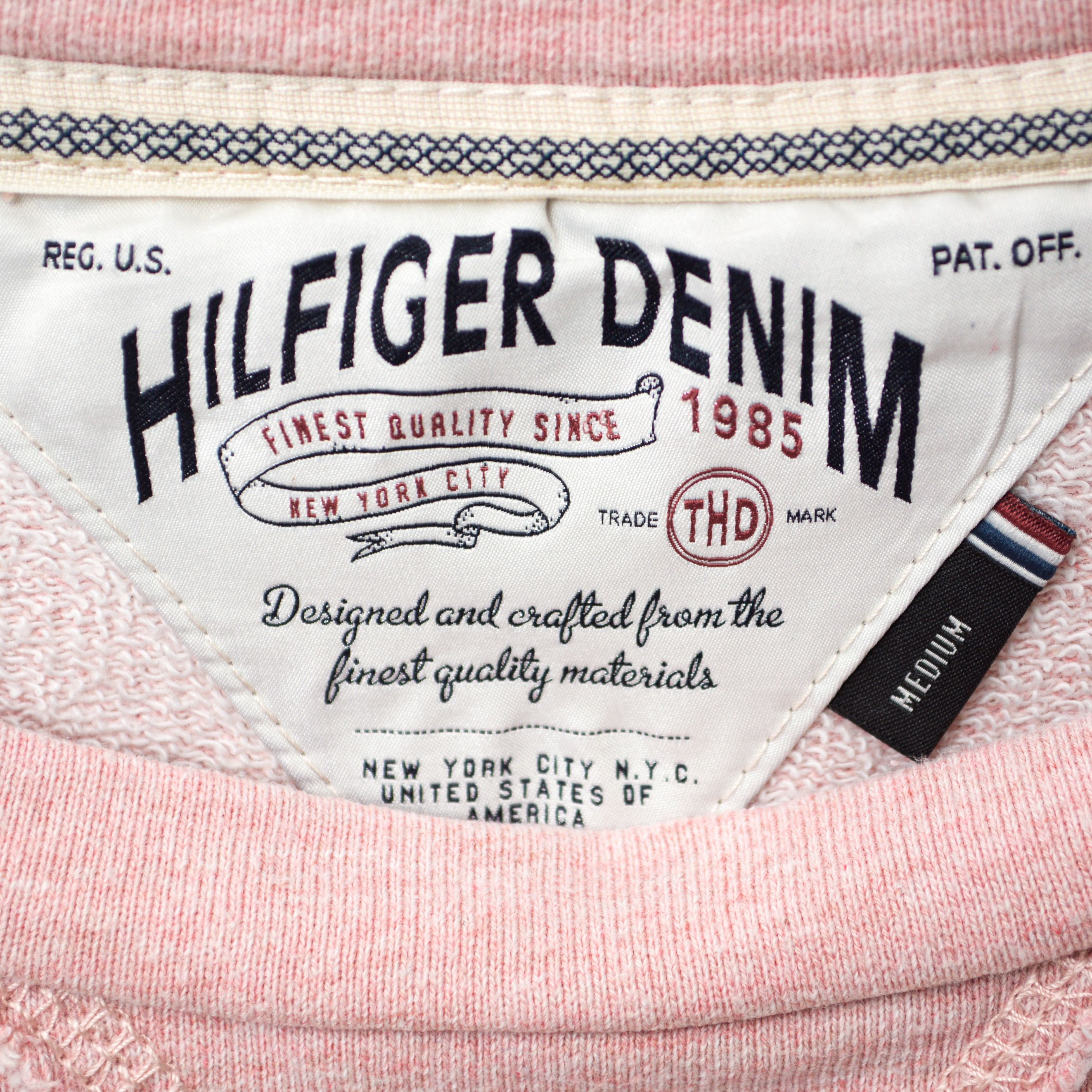 Tommy Hilfiger Pullover Sweatshirt Jumper Crew Neck Cotton Pink Top Size M / US 6-8 / IT 42-44 - 3 Thumbnail