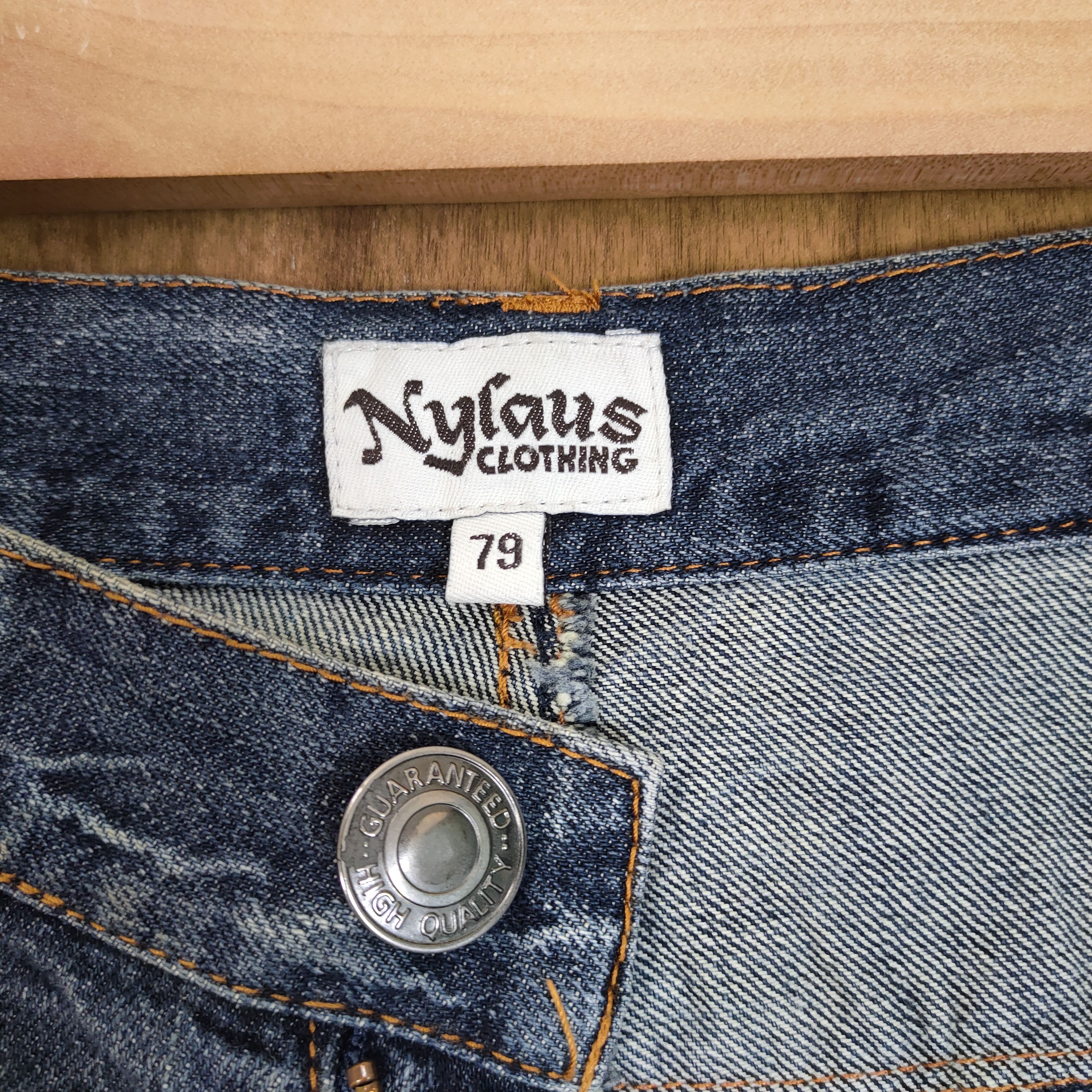 Japanese Brand NYLAUS DOUBLE WAIST STORM PATTERN JEANS PANTS Size US 30 / EU 46 - 13 Thumbnail