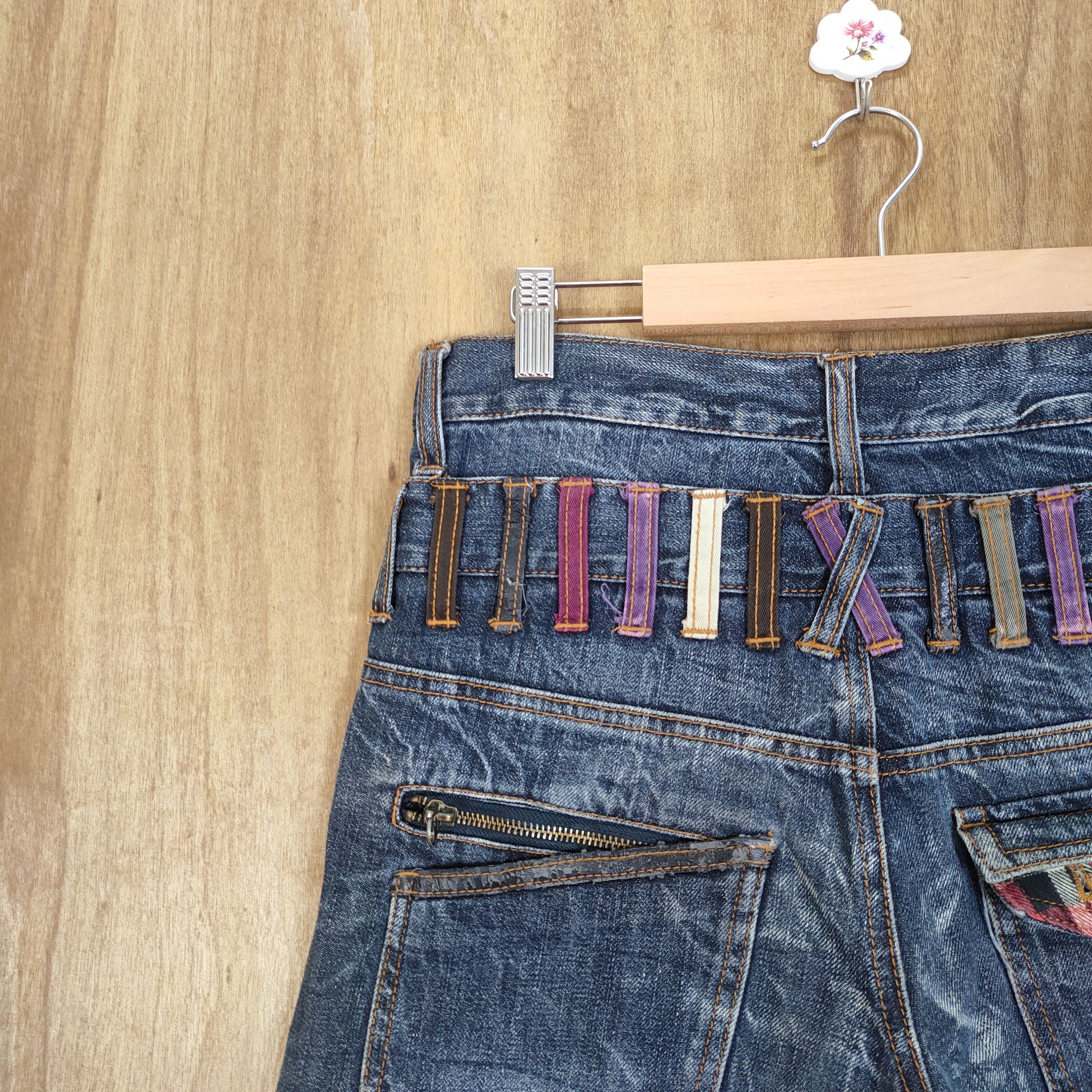 Japanese Brand NYLAUS DOUBLE WAIST STORM PATTERN JEANS PANTS Size US 30 / EU 46 - 10 Thumbnail