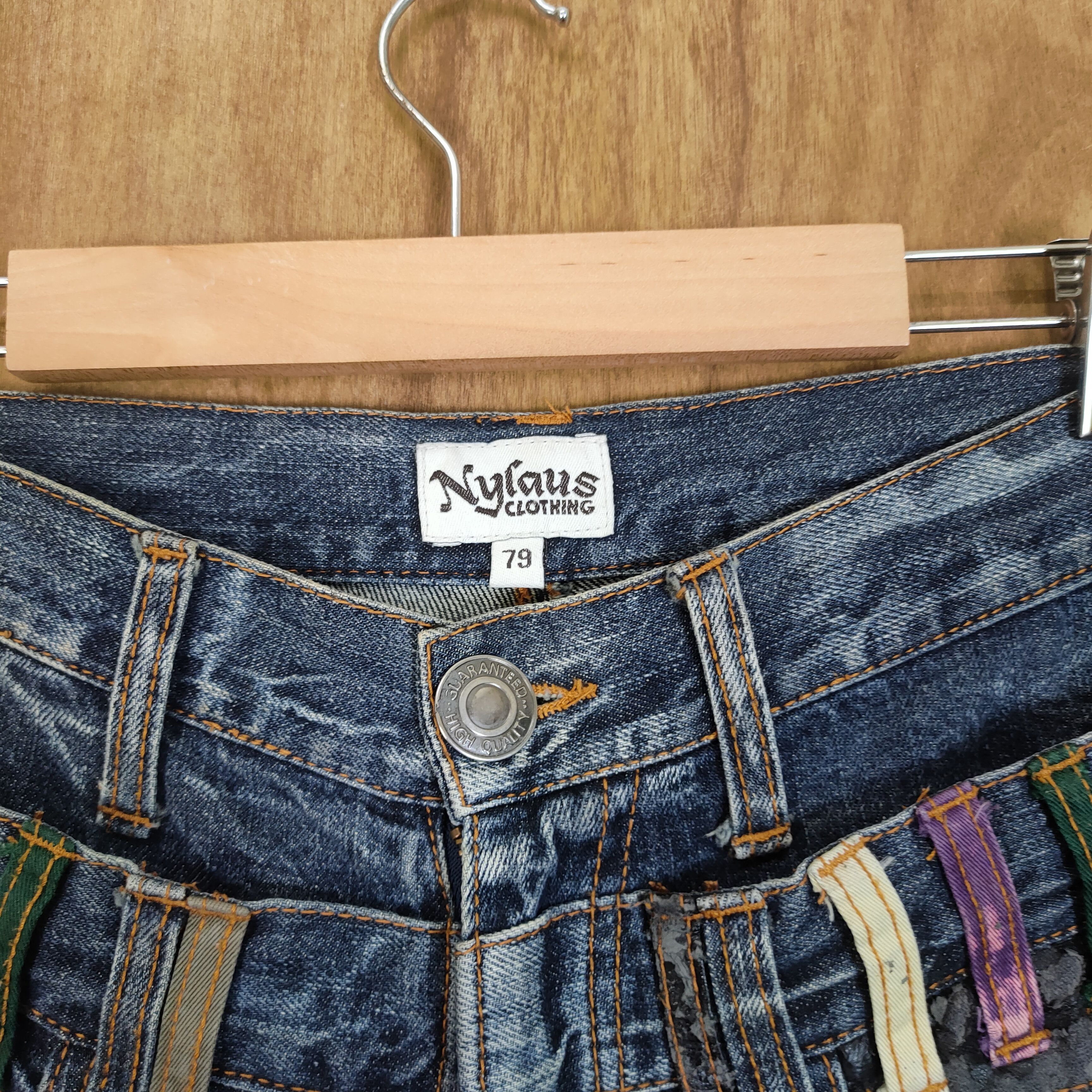 Japanese Brand NYLAUS DOUBLE WAIST STORM PATTERN JEANS PANTS Size US 30 / EU 46 - 15 Thumbnail