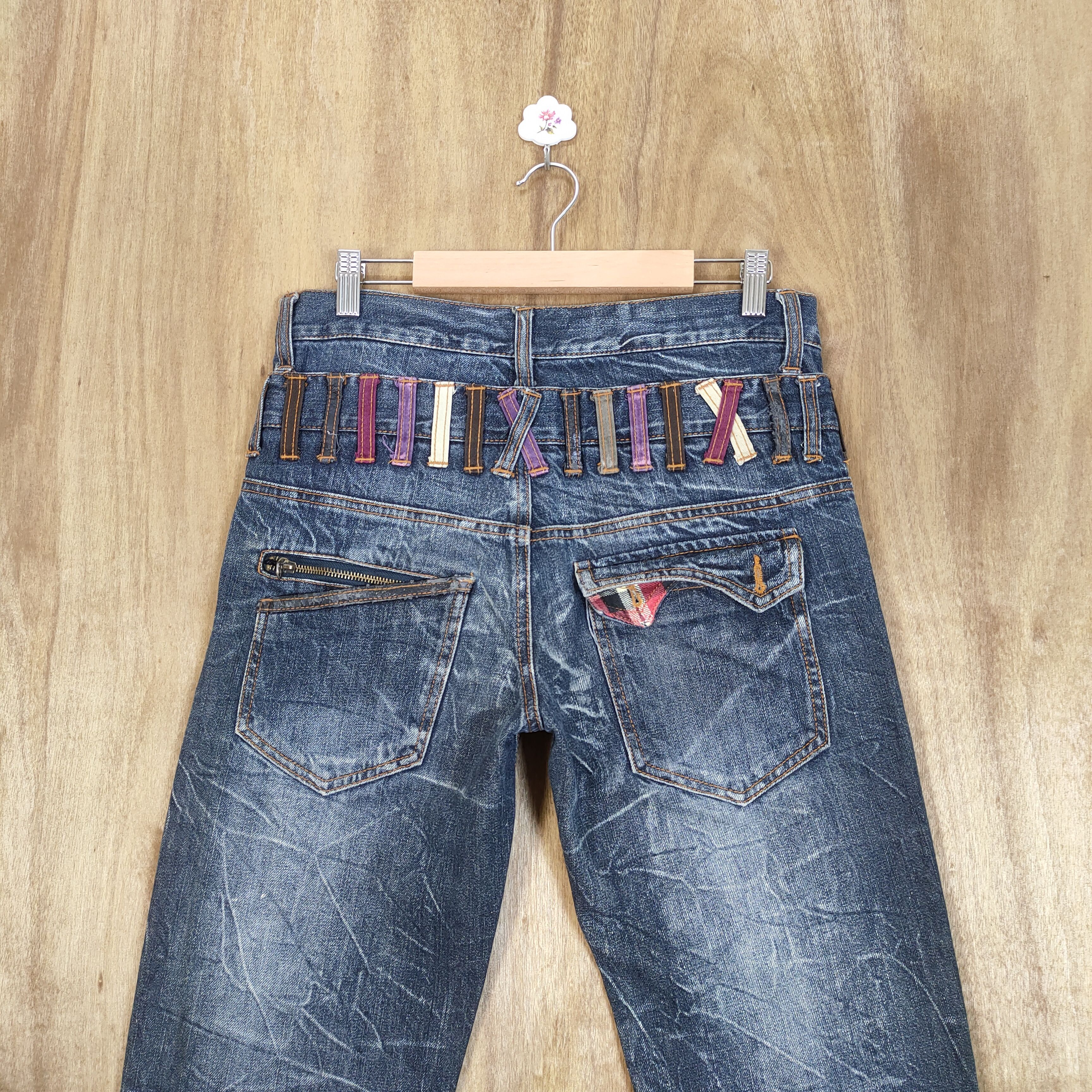 Japanese Brand NYLAUS DOUBLE WAIST STORM PATTERN JEANS PANTS Size US 30 / EU 46 - 8 Thumbnail
