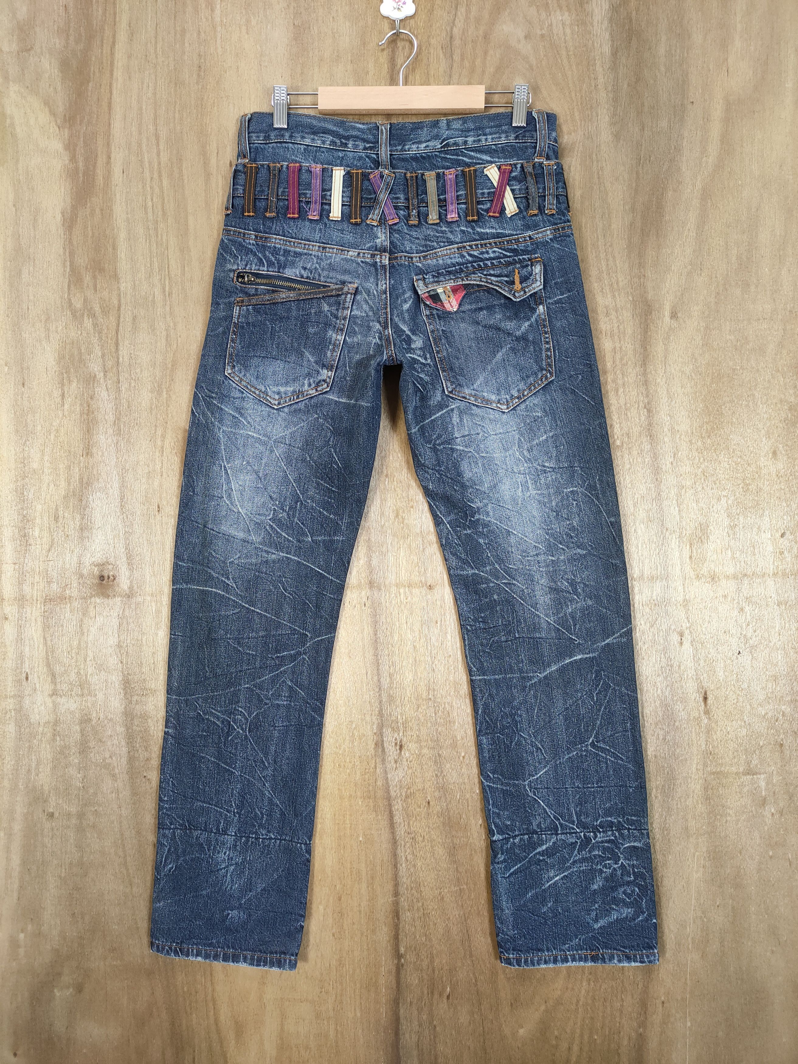 Japanese Brand NYLAUS DOUBLE WAIST STORM PATTERN JEANS PANTS Size US 30 / EU 46 - 7 Thumbnail
