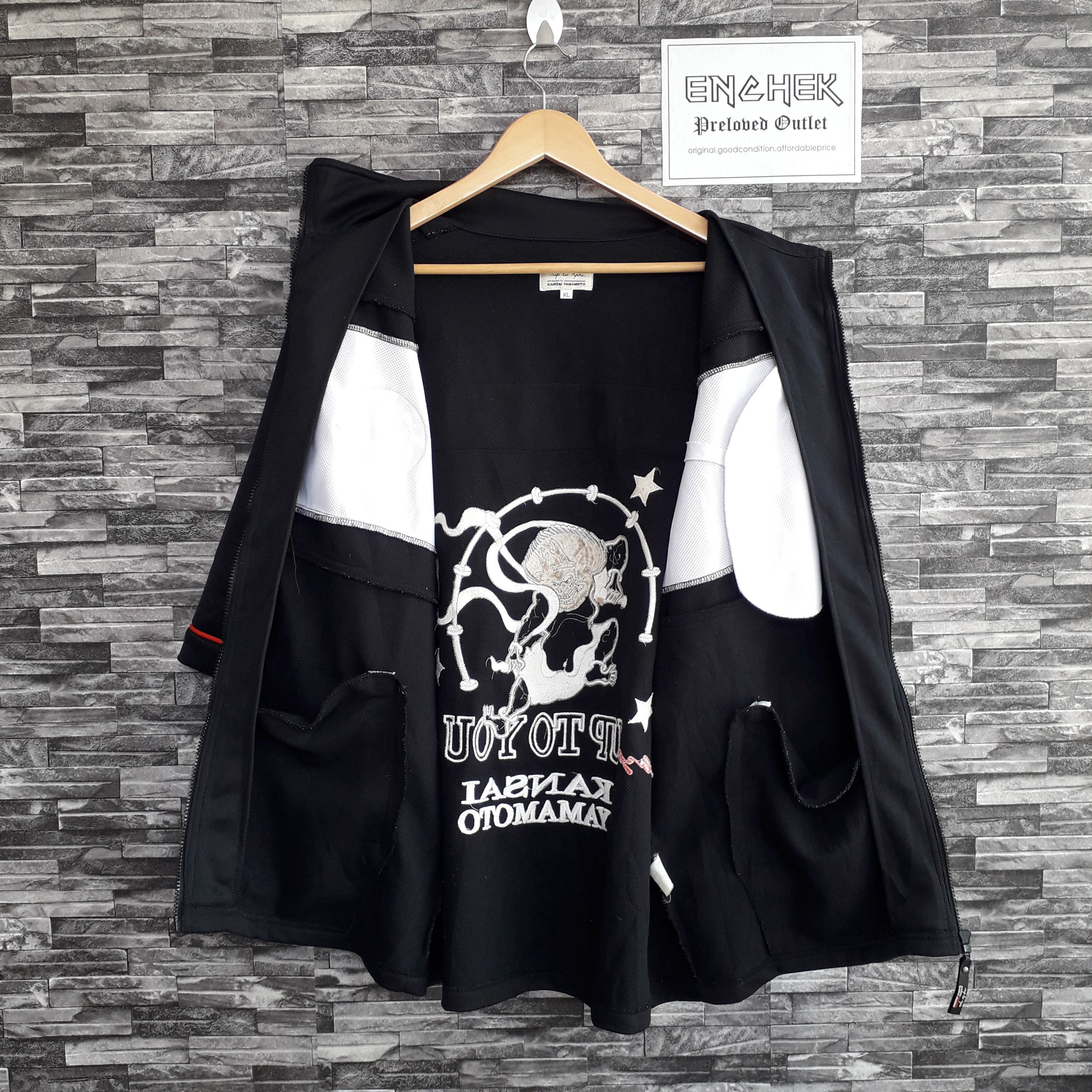 Japanese Brand Kansai Up To You Spell Out Dragon Zip Up Polo XL Size US XL / EU 56 / 4 - 7 Thumbnail