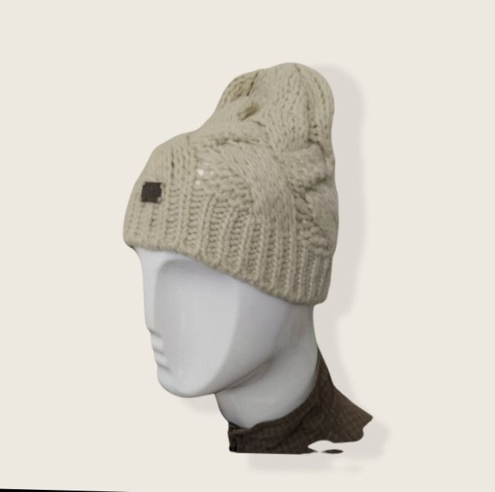 Designer × Vintage BURBERRY CABLE KNIT BEANIE Size ONE SIZE - 5 Thumbnail