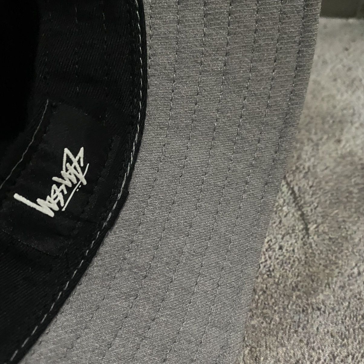Stussy STUSSY BIG LOGO TWILL GREY BUCKET HAT Size ONE SIZE - 3 Thumbnail
