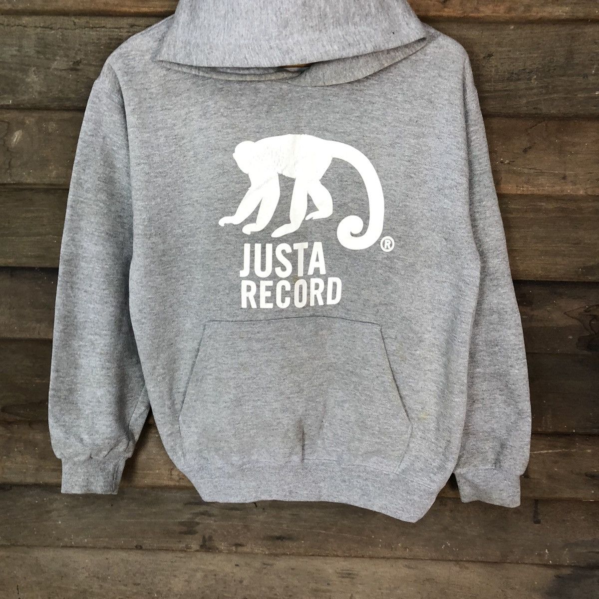 Japanese Brand Just A Record monkey Grey Hoodie sweatshirt #4733 Size US S / EU 44-46 / 1 - 3 Thumbnail