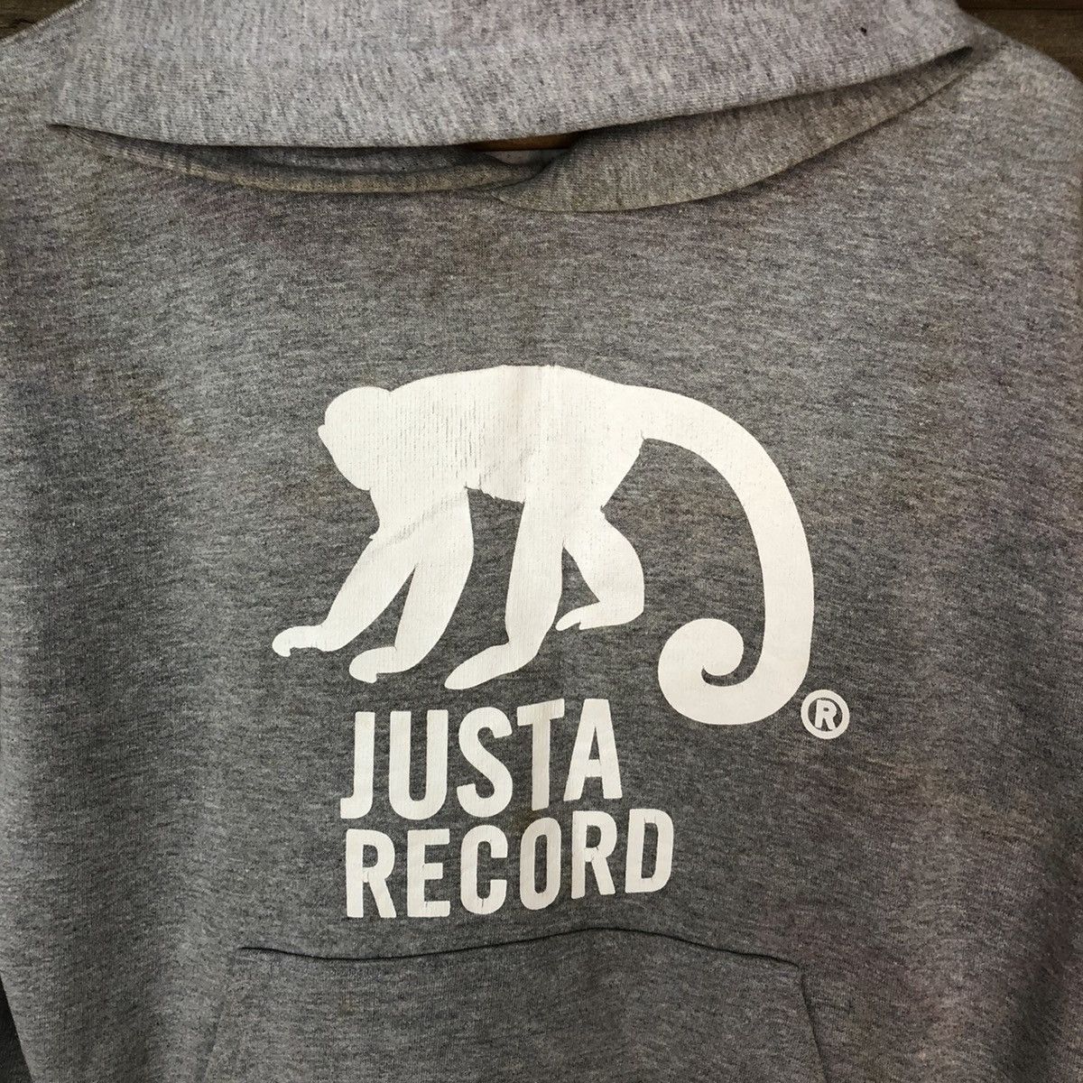 Japanese Brand Just A Record monkey Grey Hoodie sweatshirt #4733 Size US S / EU 44-46 / 1 - 6 Thumbnail