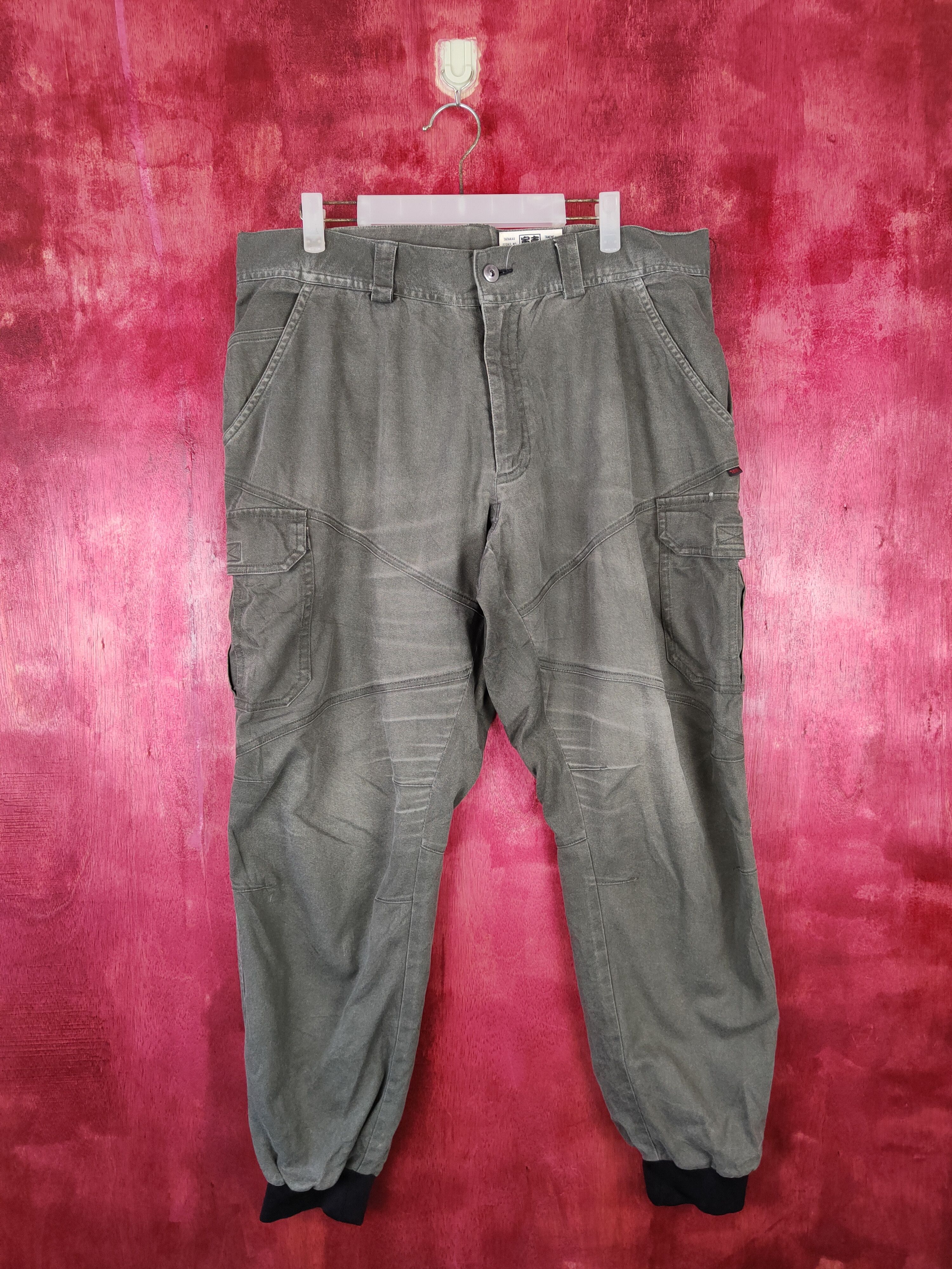 image of Faded Glory Tora Faded Gray Multi Pocket Tactical Cargo Pants 4889 in Grey, Men's (Size 34)