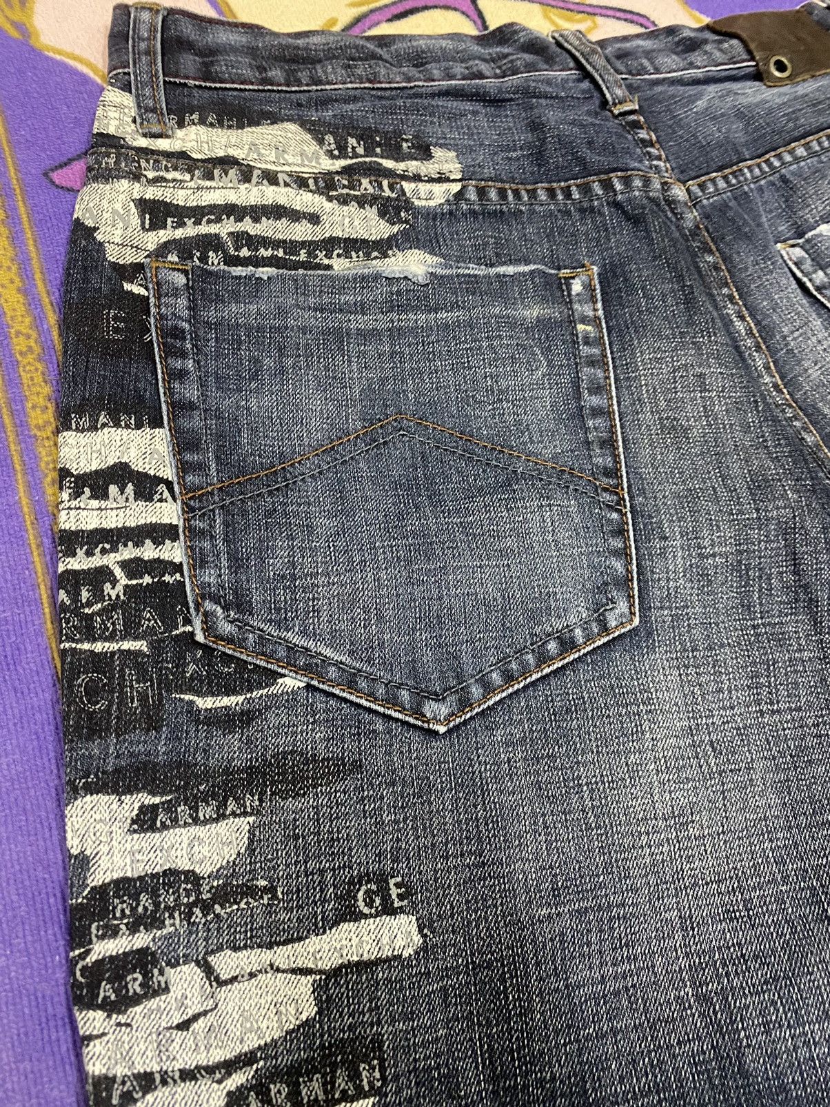 Armani Exchange Rare✌🏼ARMANI EXCHANGE A/X Denim with Rare Design Size US 34 / EU 50 - 5 Thumbnail