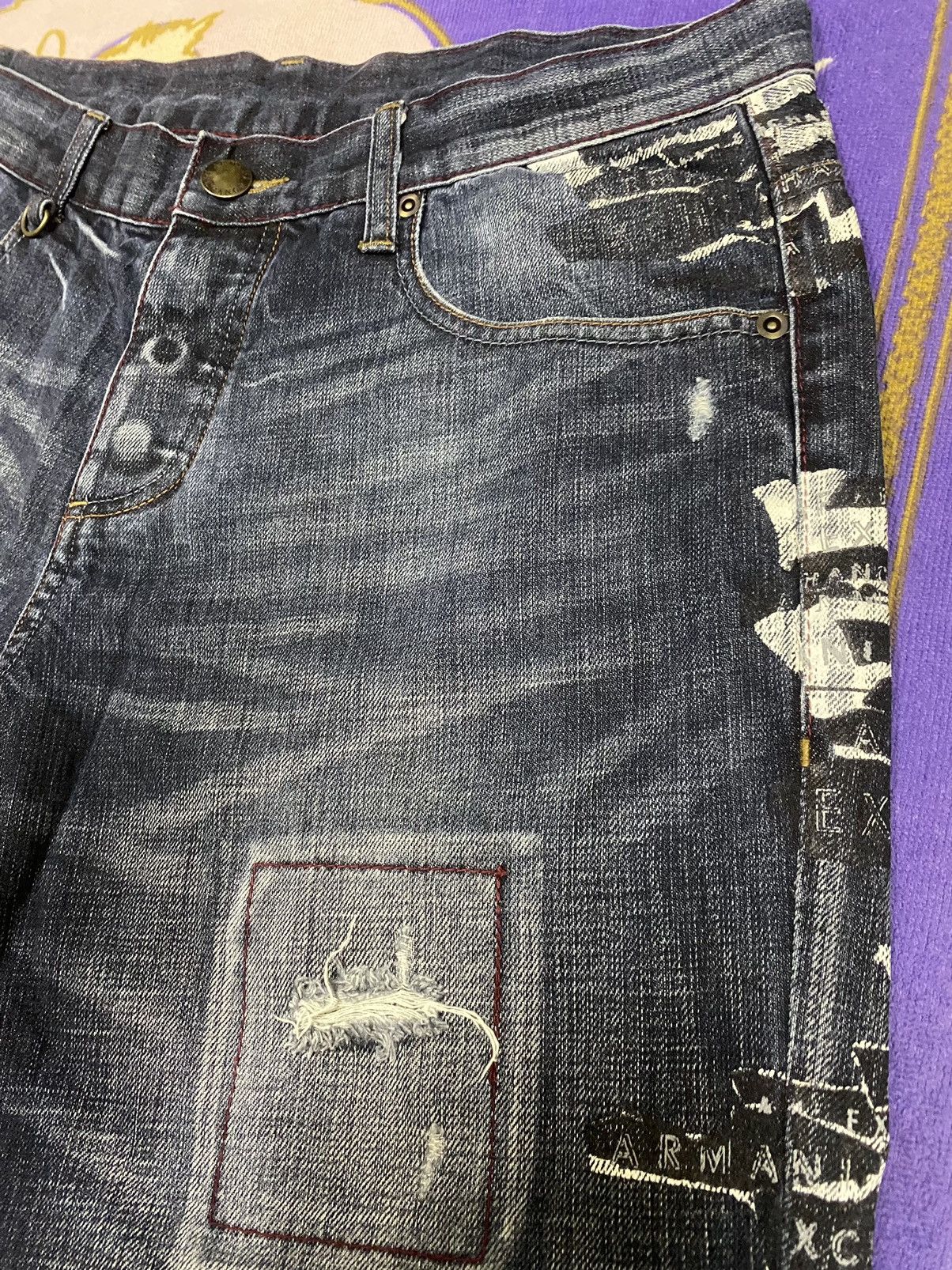 Armani Exchange Rare✌🏼ARMANI EXCHANGE A/X Denim with Rare Design Size US 34 / EU 50 - 11 Thumbnail