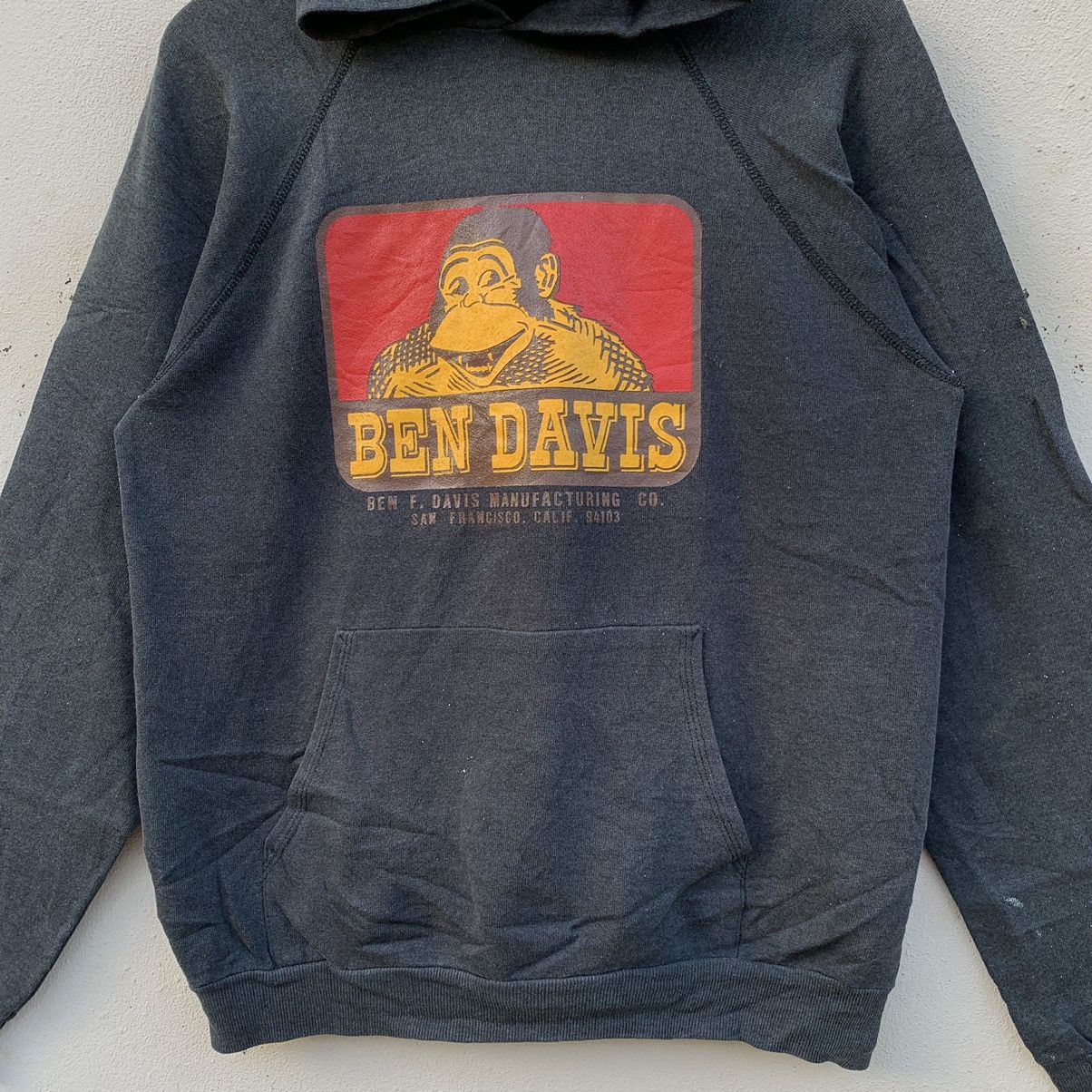 Ben Davis × Hanes × Vintage Vintage 90s BEN DAVIS BIG LOGO HANES TAG Hoodie Jacket Size US L / EU 52-54 / 3 - 3 Thumbnail