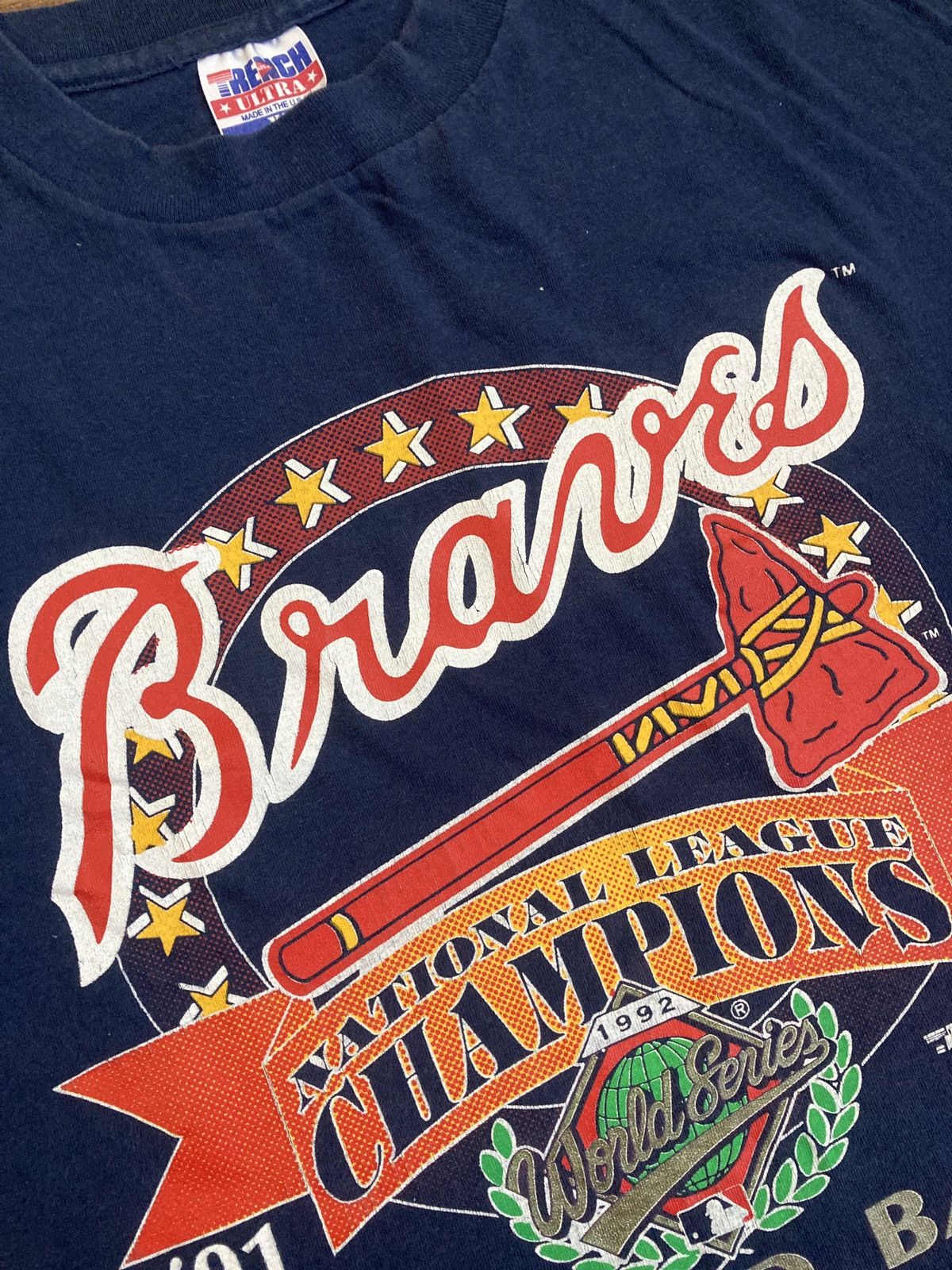 Vintage 1992 Atlanta Braves T. Size US XL / EU 56 / 4 - 3 Thumbnail