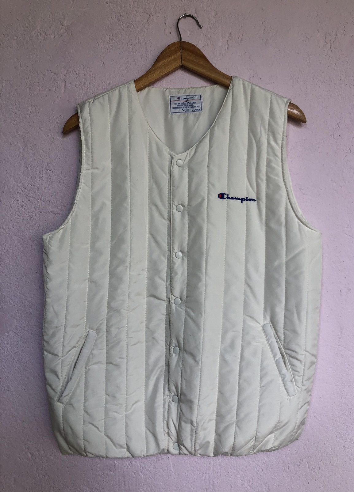 Champion Quilted Puffy Vest White Jackets