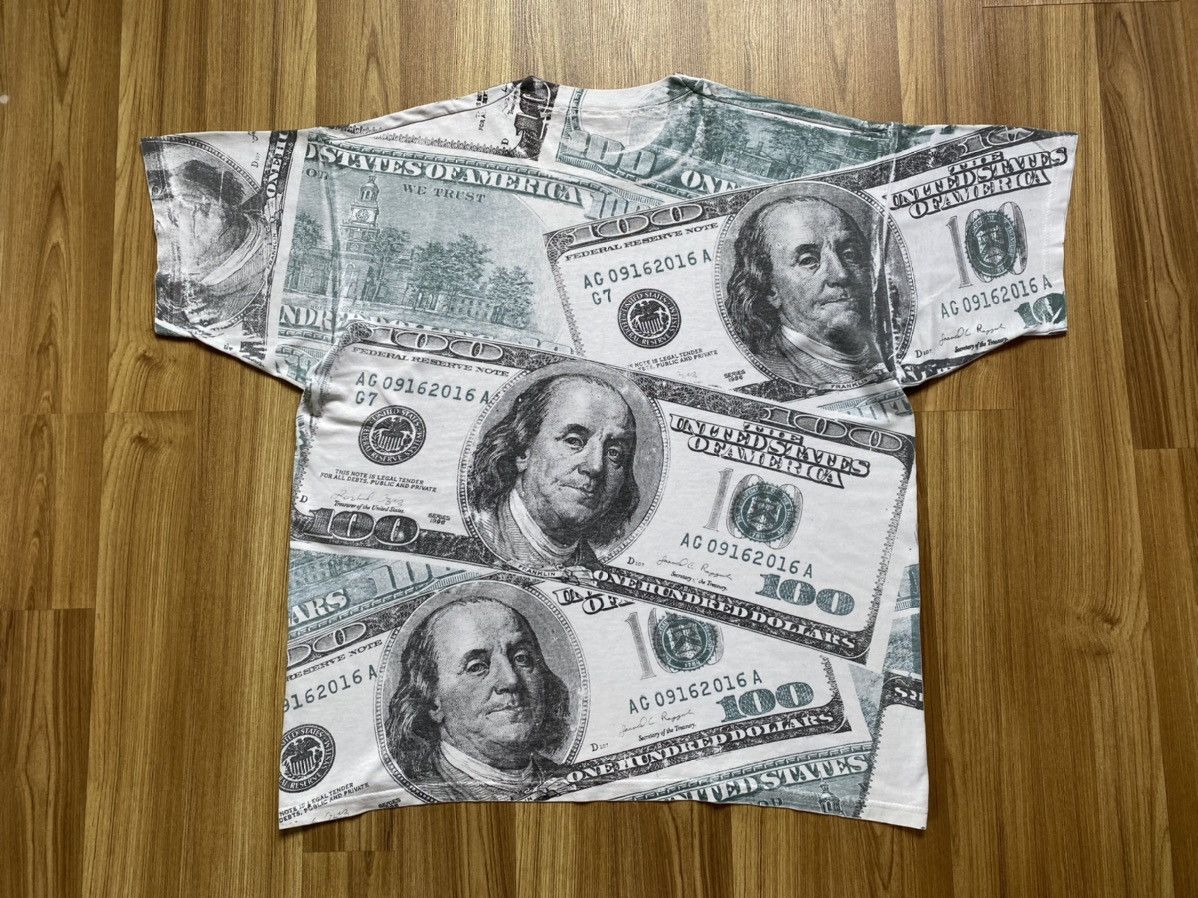 Vintage Vintage One Hundred Dollar All Over Print T Shirt Franklin Size US XL / EU 56 / 4 - 9 Thumbnail