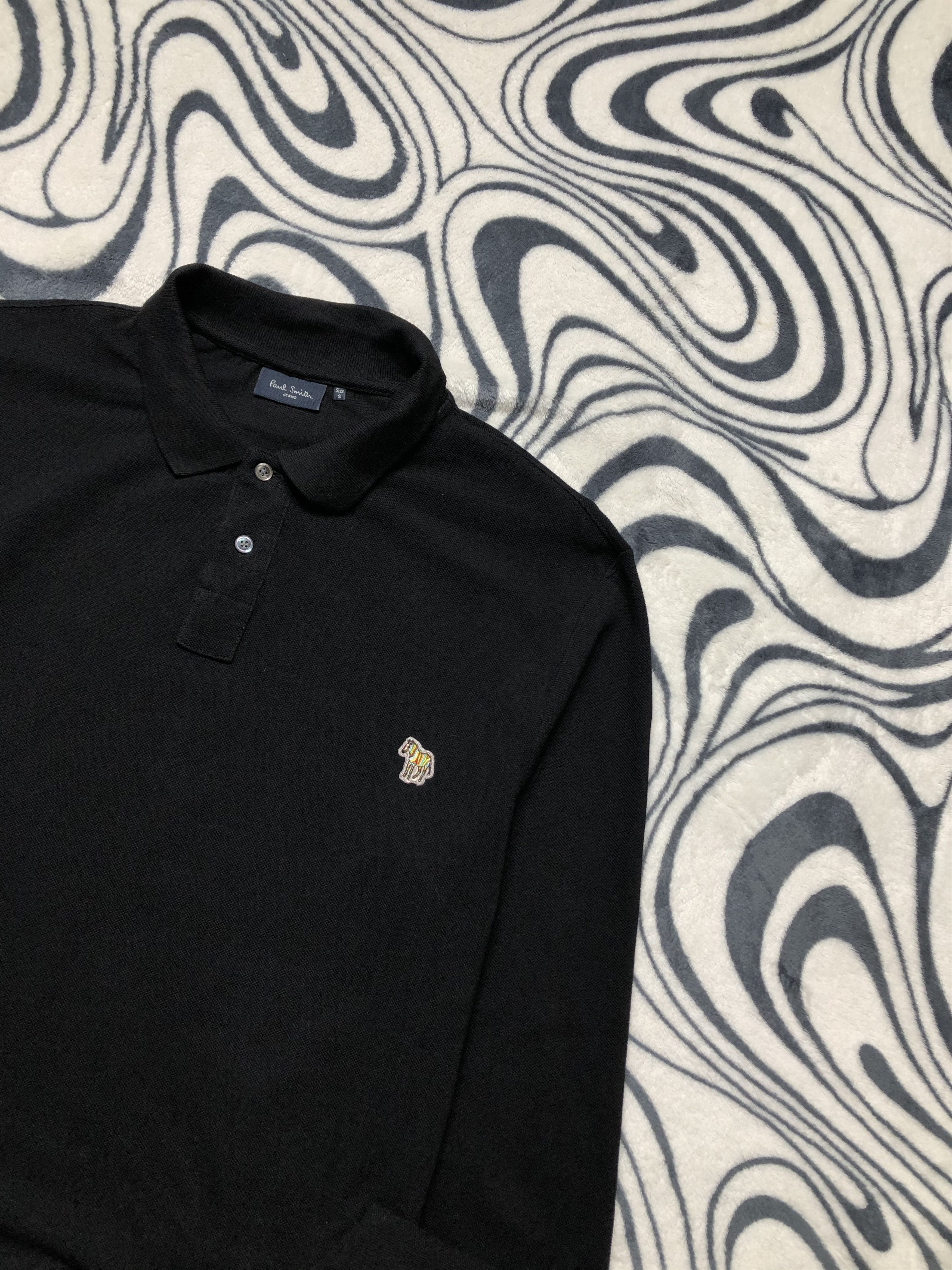 Paul Smith × Vintage Paul Smith Grey Zebra Cotton Long Sleeve Polo Shirt Size US L / EU 52-54 / 3 - 2 Thumbnail