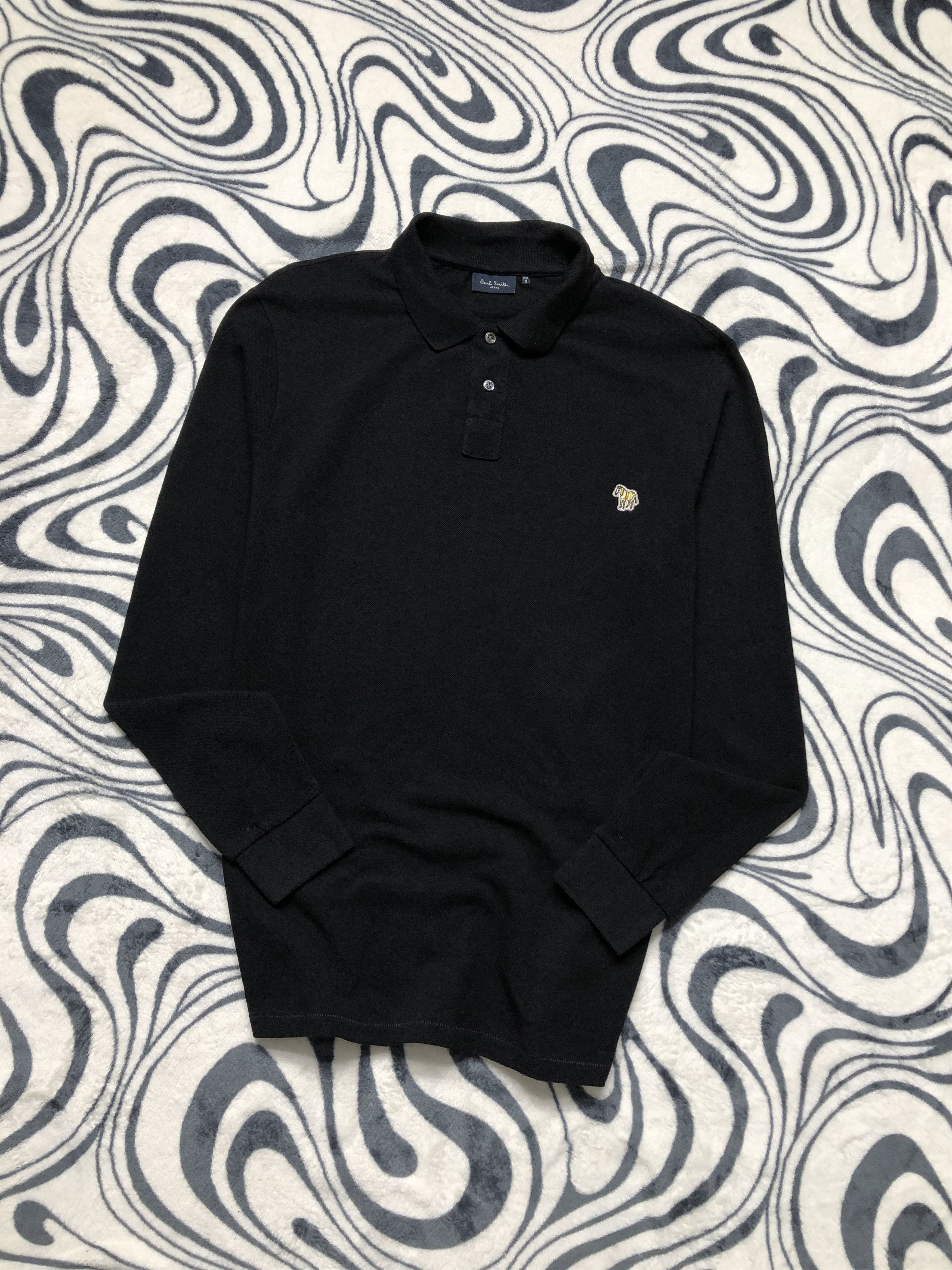 Paul Smith × Vintage Paul Smith Grey Zebra Cotton Long Sleeve Polo Shirt Size US L / EU 52-54 / 3 - 1 Thumbnail