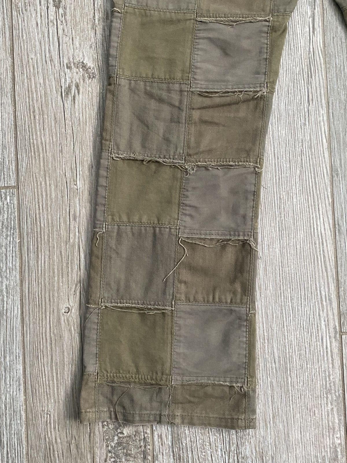 Comme des Garcons 2006 Junya Watanabe Comme Des Garcons Olive Patchwork Pants Size US 33 - 8 Thumbnail