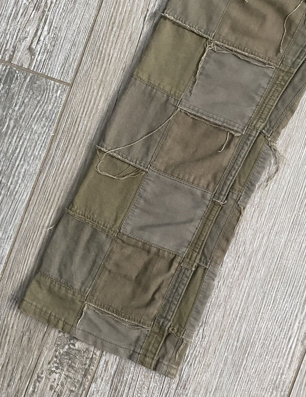Comme des Garcons 2006 Junya Watanabe Comme Des Garcons Olive Patchwork Pants Size US 33 - 9 Thumbnail