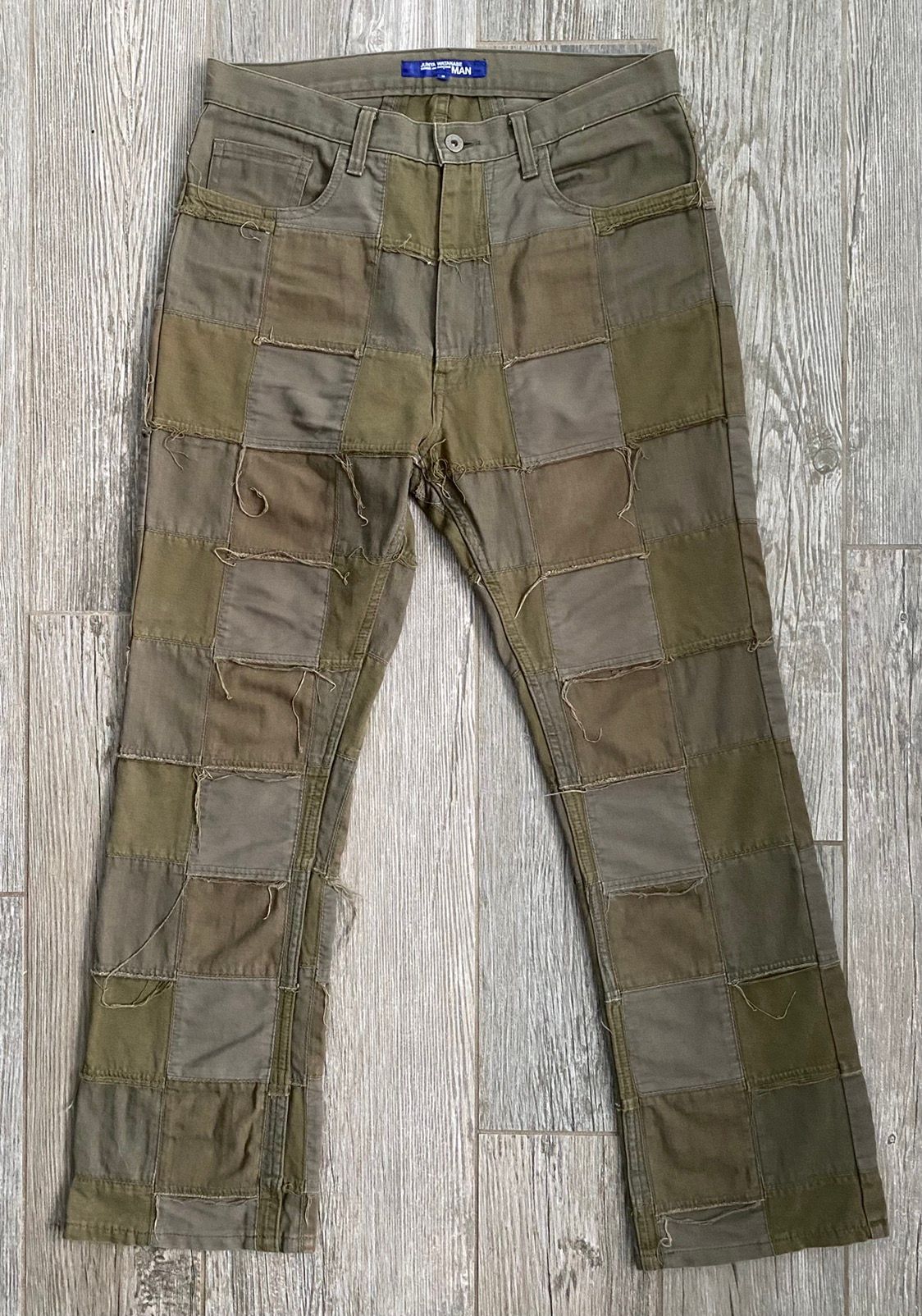Pre-owned Comme Des Garcons X Junya Watanabe 2006 Junya Watanabe Comme Des Garcons Olive Patchwork Pants