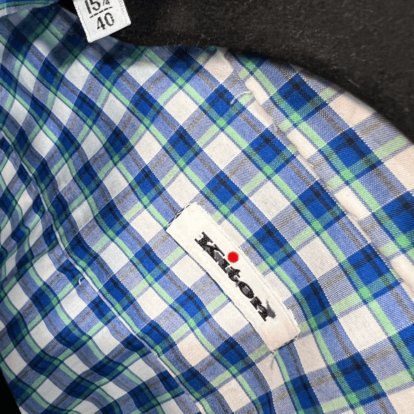 Kiton Kiton Striped Button-Down Shirt Size 40 15 3/4 Blue/Green Size US M / EU 48-50 / 2 - 3 Thumbnail