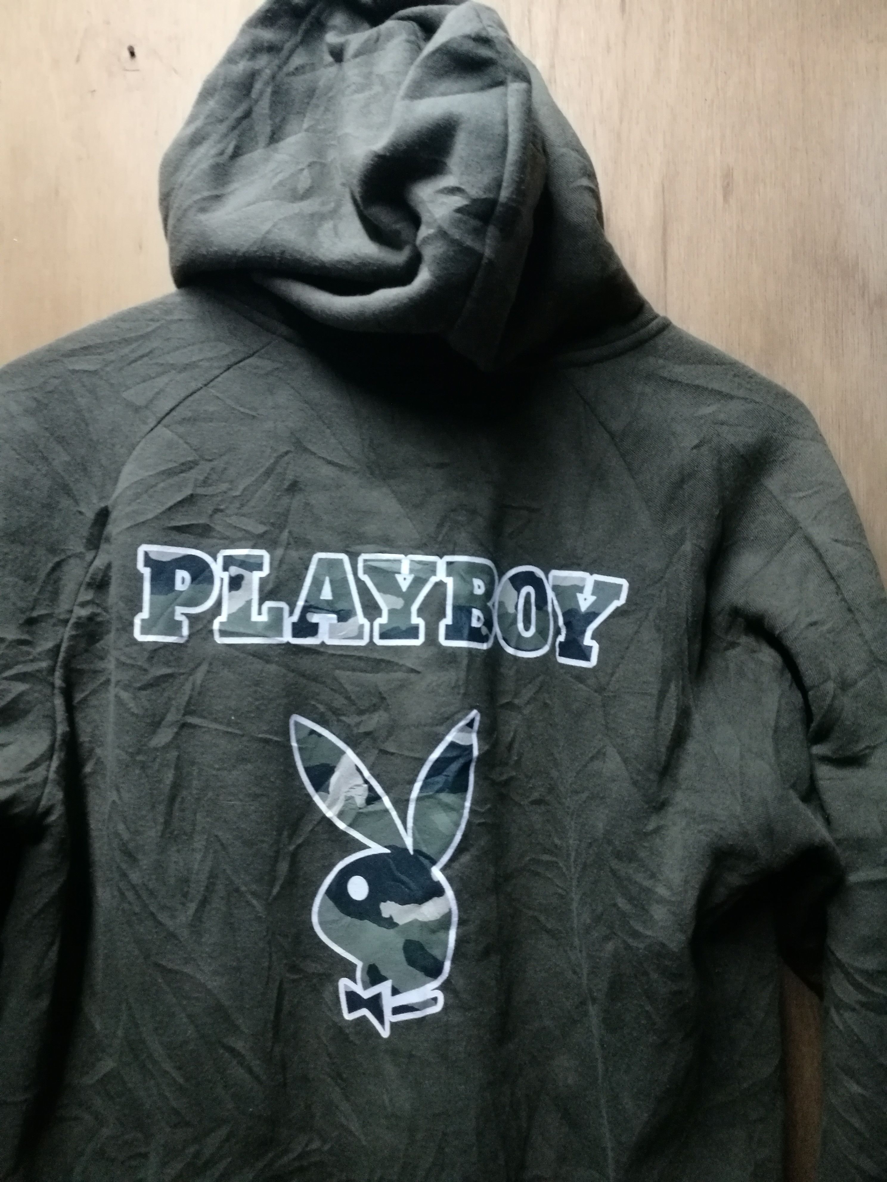Playboy bunny big logo camouflage logo spell out hoodie zipper