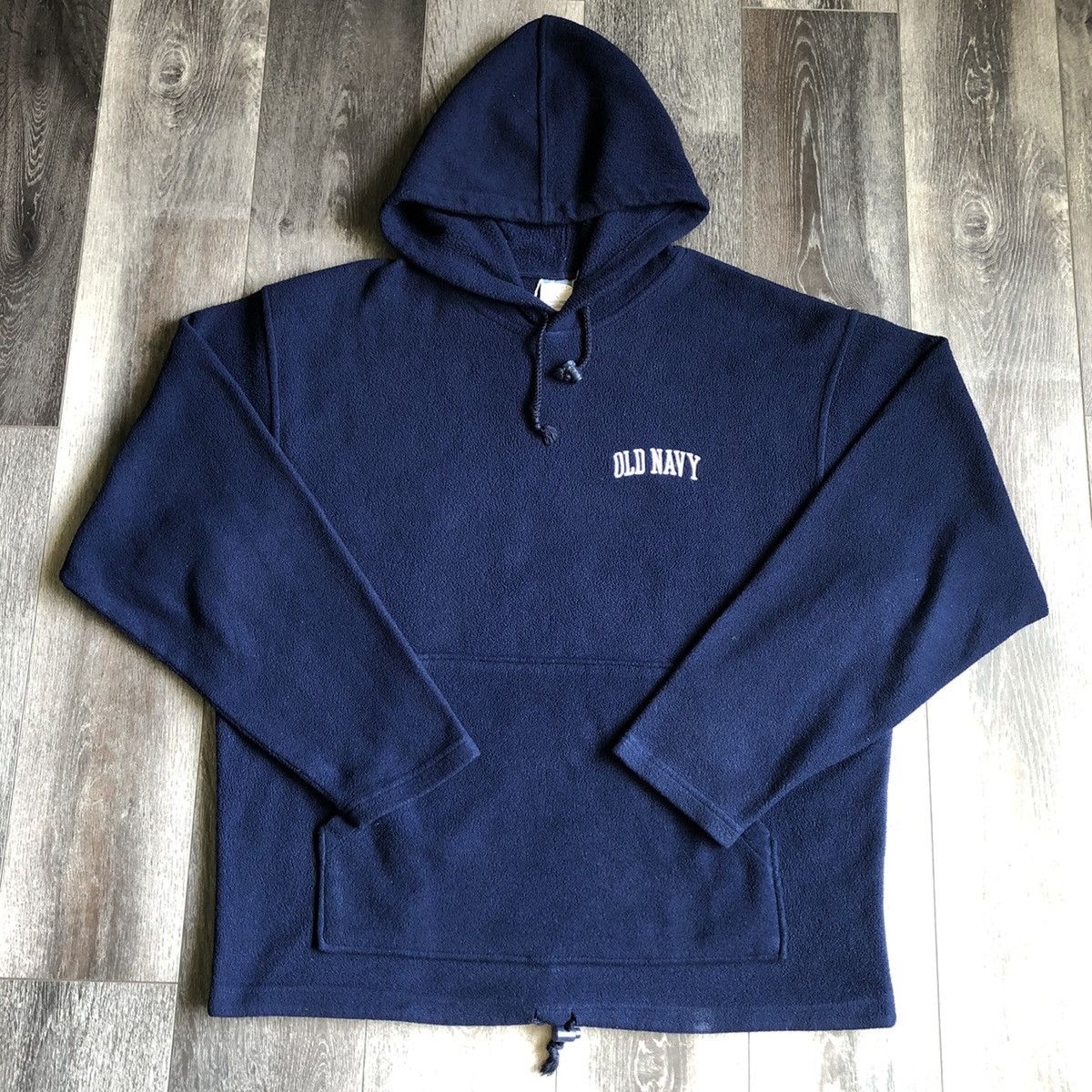Old Navy Vintage 90s Old Navy Small Logo Fleece Pullover Hoodie Navy Size US XL / EU 56 / 4 - 2 Thumbnail