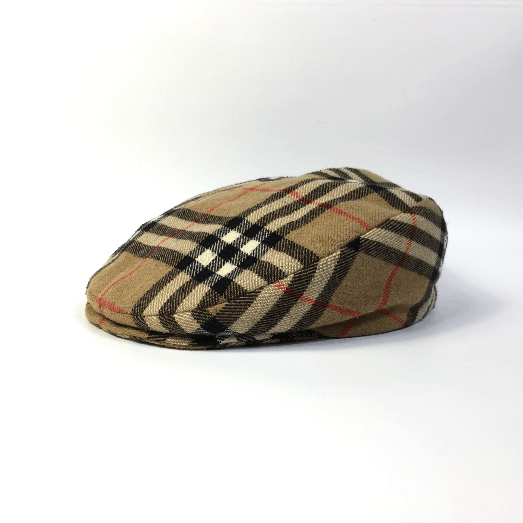Vintage Burberry\'s London Nova Check Cotton Newsboy Hat (XL) BURBERRY Cap Rainbow Nova Check Size fit to ALL . Good  main image 3
