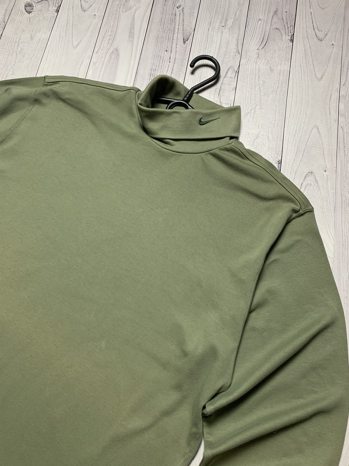 Nike × Vintage Vintage turtleneck Nike logo khaki size L Size US L / EU 52-54 / 3 - 2 Thumbnail