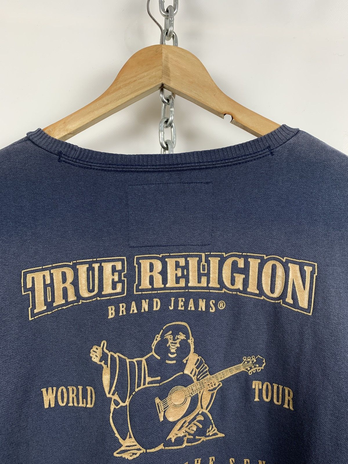 True Religion Vintage True Religion Buddha Crewneck Faded Blue Sweatshirt Size US XXL / EU 58 / 5 - 7 Thumbnail