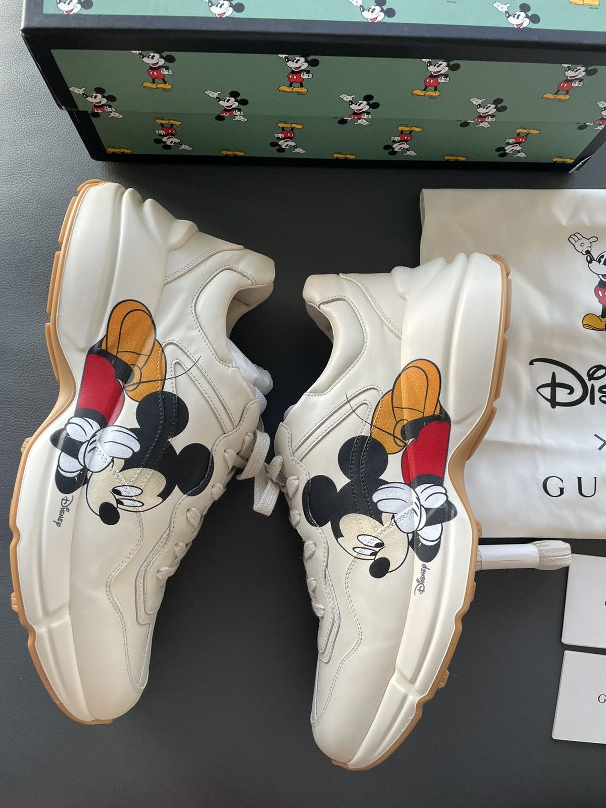 Disney × Gucci × Mickey Mouse New Super Rare Gucci x Mickey Mouse Rhyton Leather Sneaker Size US 12 / EU 45 - 14 Thumbnail