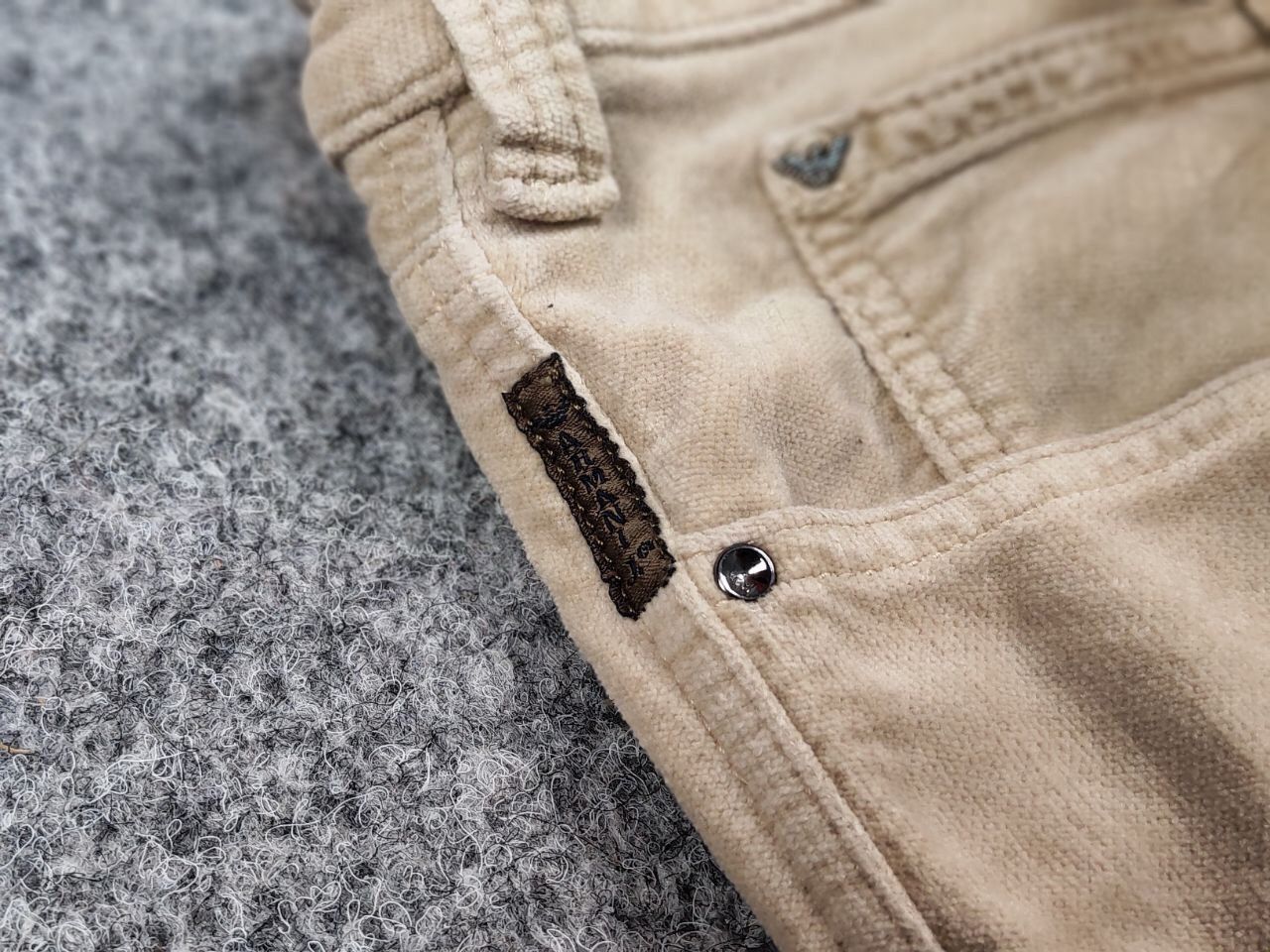 Armani Vintage 90's Armani Jeans Beige Velour Jeans Mens Pants Size US 31 - 13 Thumbnail