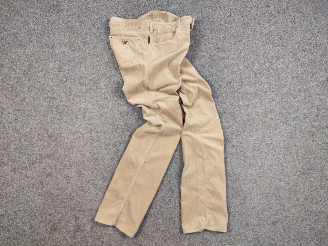 Armani Vintage 90's Armani Jeans Beige Velour Jeans Mens Pants Size US 31 - 18 Thumbnail