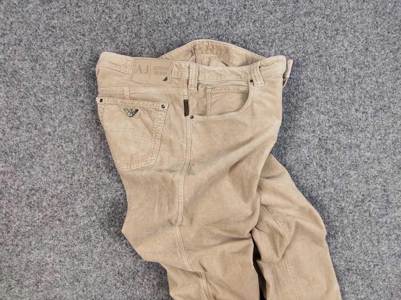 Armani Vintage 90's Armani Jeans Beige Velour Jeans Mens Pants Size US 31 - 19 Thumbnail