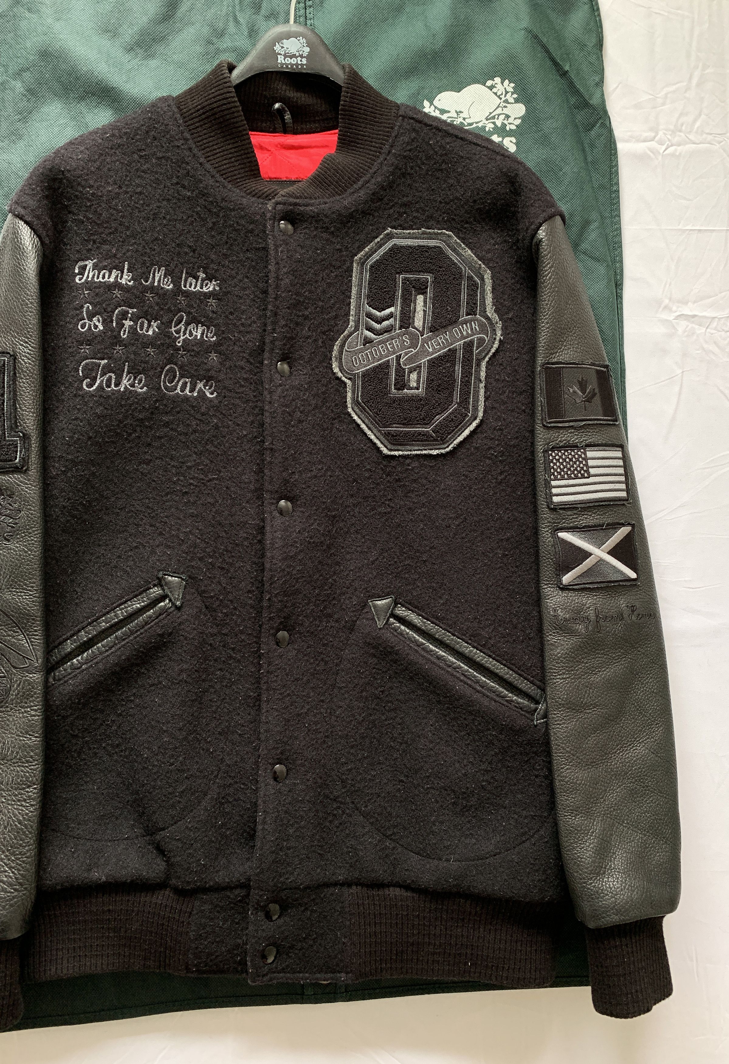 Drake 💥💎F&F💎💥🦉1/8 OVO Roots 2011 Bison Leather Wool Varsity Size US XL / EU 56 / 4 - 8 Thumbnail