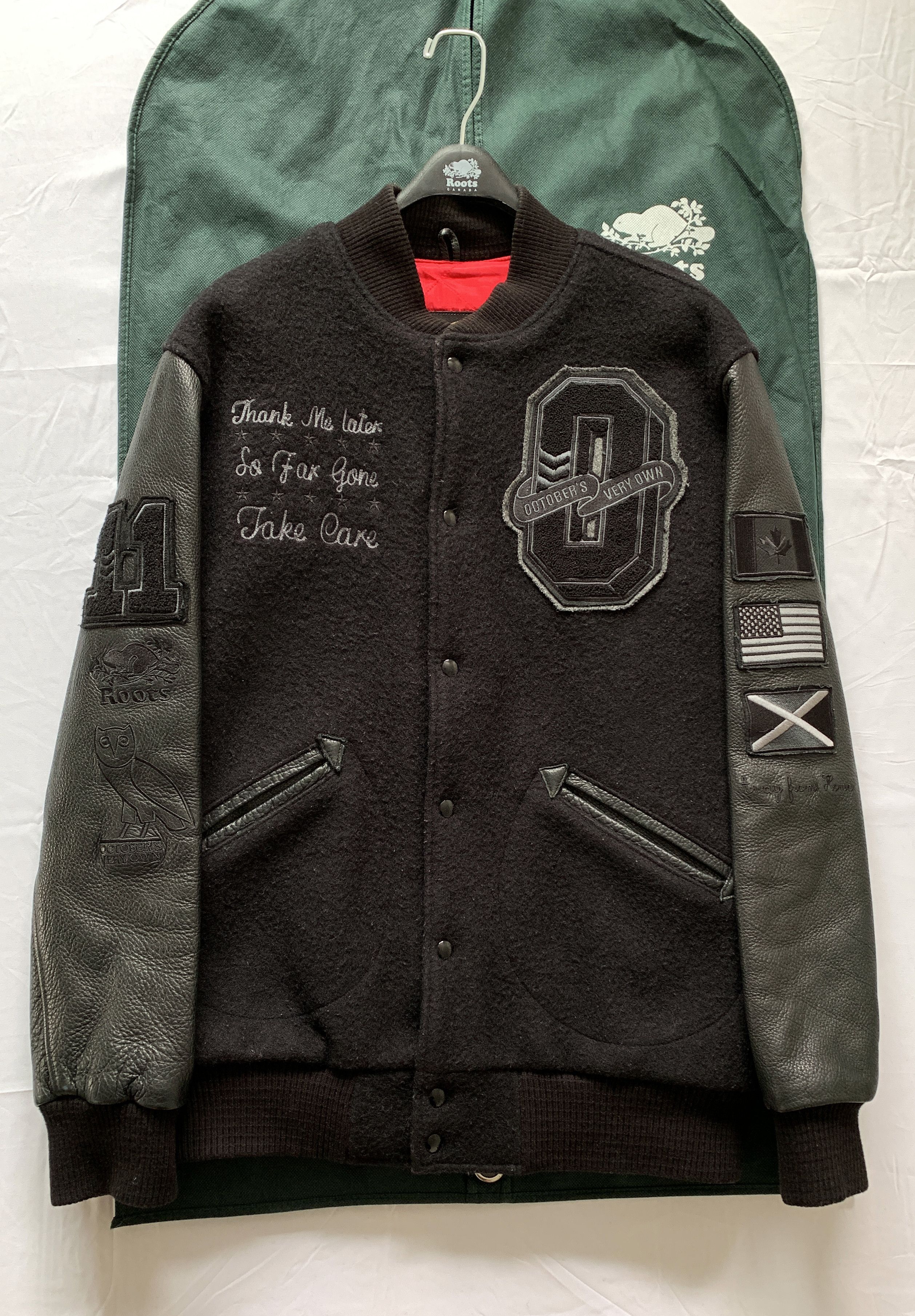 Drake 💥💎F&F💎💥🦉1/8 OVO Roots 2011 Bison Leather Wool Varsity Size US XL / EU 56 / 4 - 1 Thumbnail